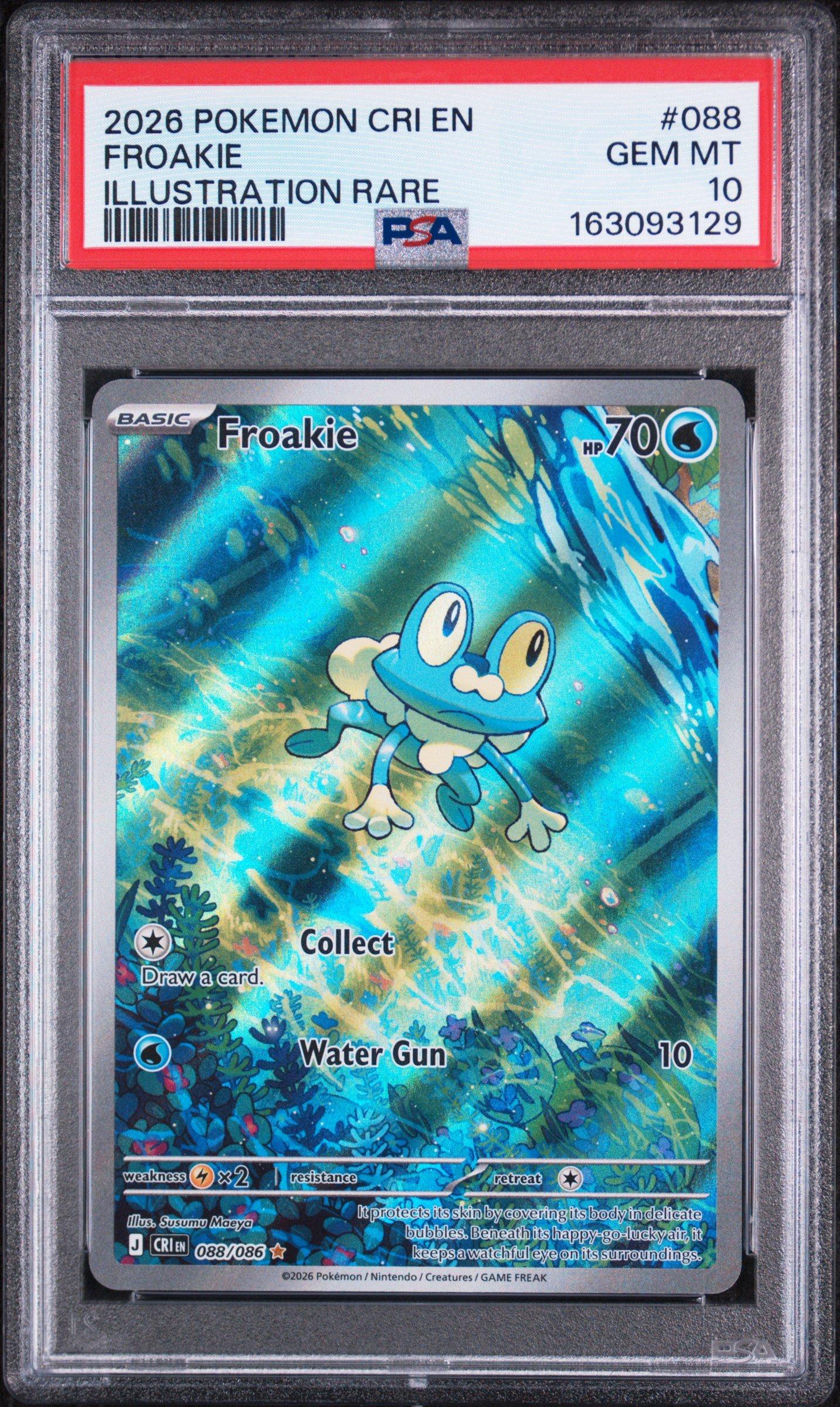 2026 Pokemon Cri En-chaos Rising 088 Froakie Illustration Rare PSA