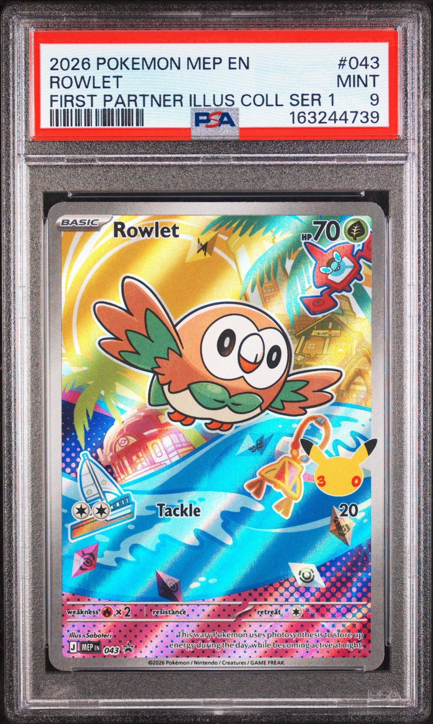 2026 Pokemon Mep En-me Black Star Promo 043 Rowlet First Partner