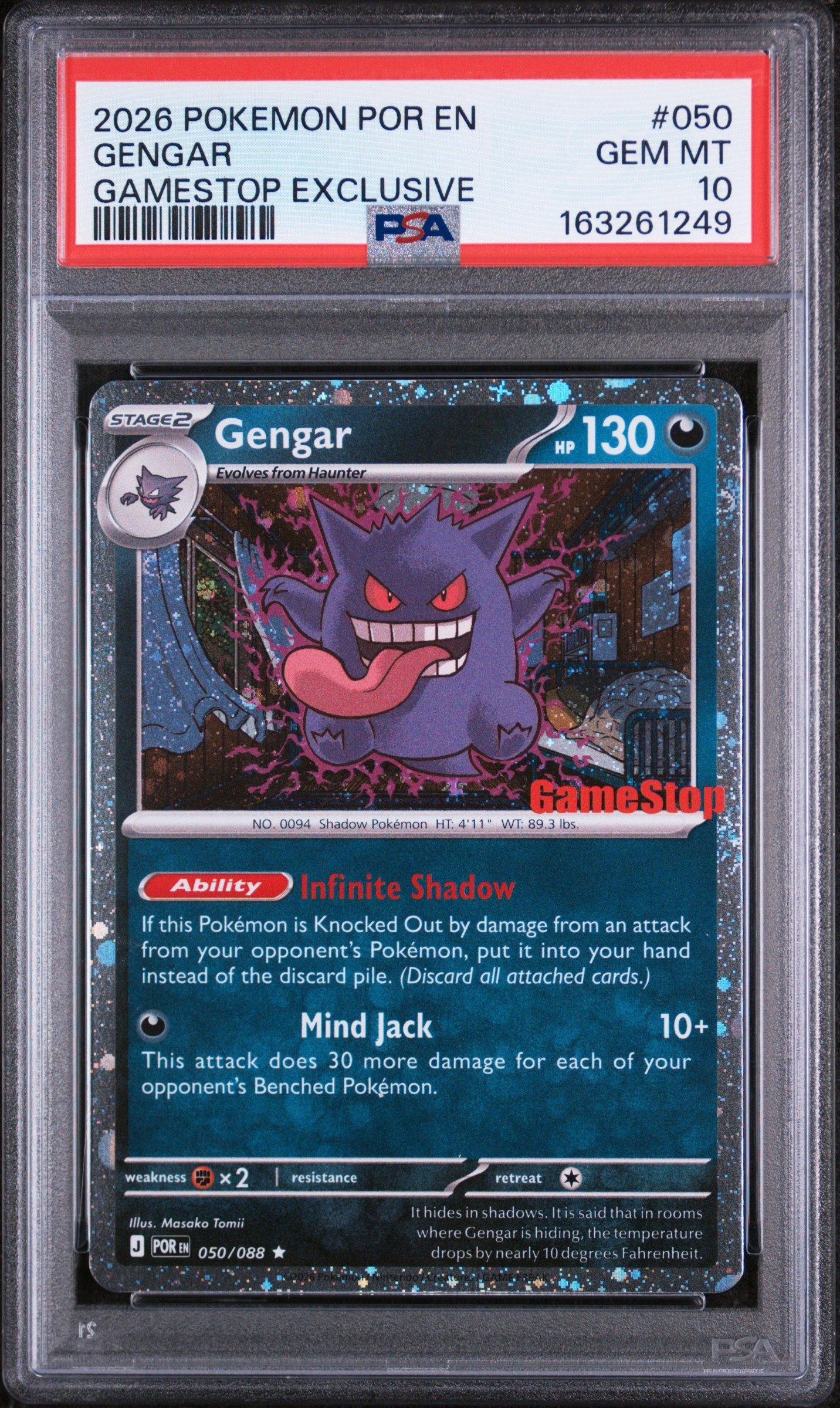 PSA10 ゲンガー Gengar GameStop Exclusive 2026 Pokemon Por En-perfect Order 050 Gengar Gamestop Exclusive