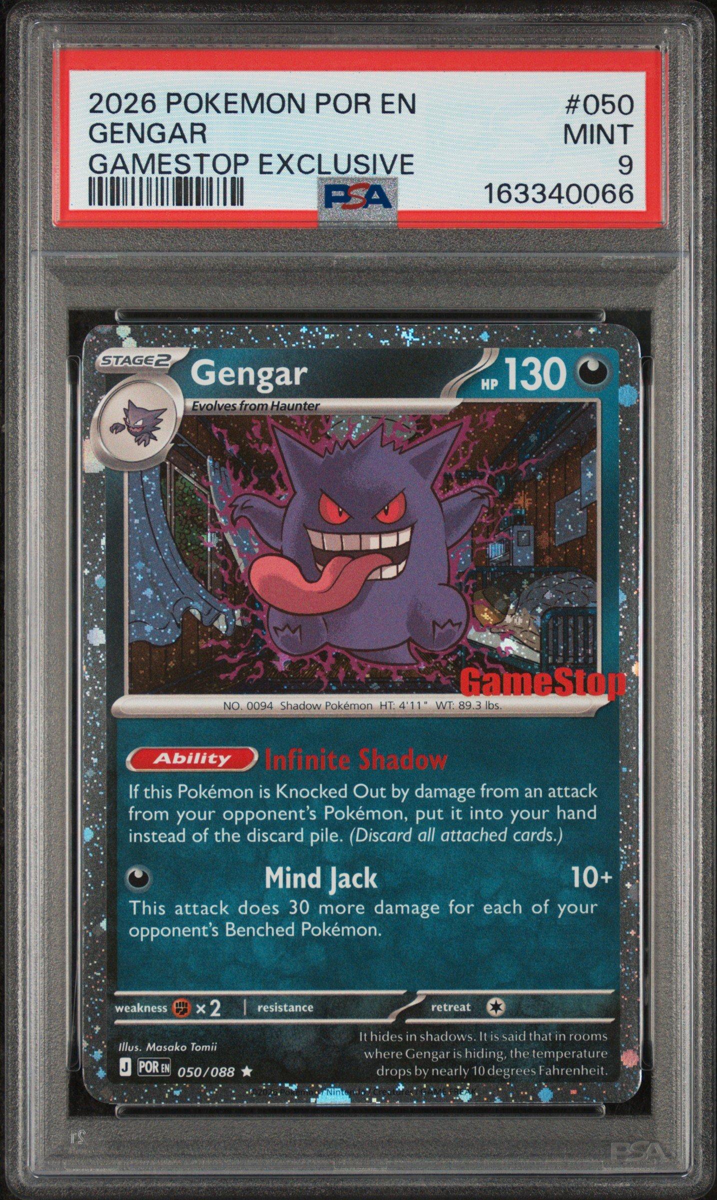 2026 Pokemon Por En-perfect Order 050 Gengar Gamestop Exclusive