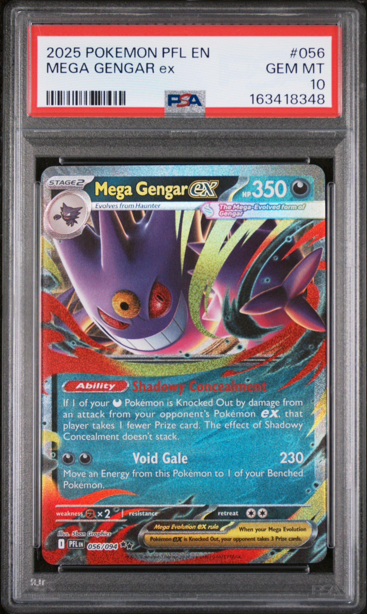 2025 Pokemon Pfl En-phantasmal Flames 056 Mega Gengar Ex PSA 10