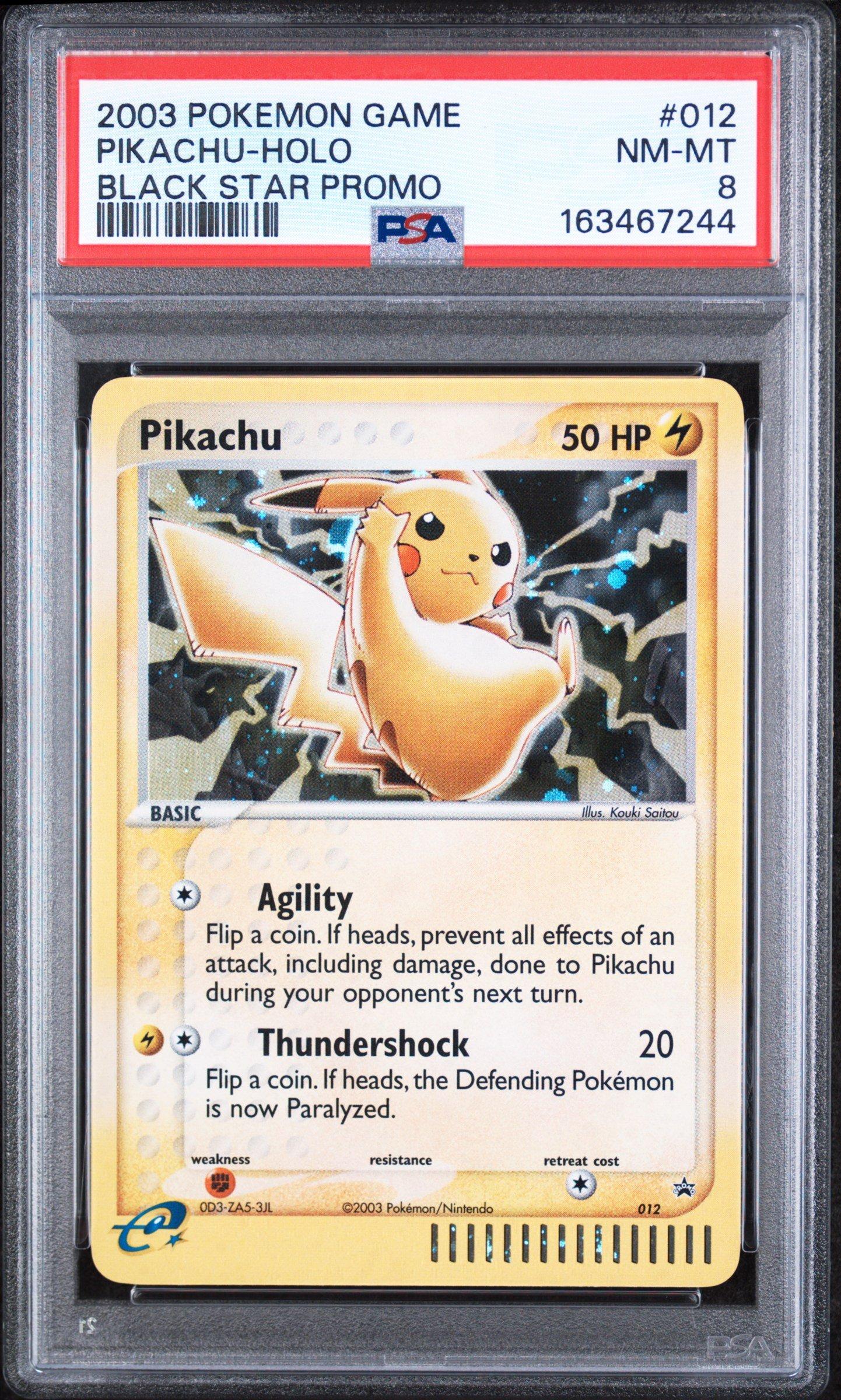2003 Pokemon Black Star Promo 012 Pikachu-holo PSA 8 Graded Card