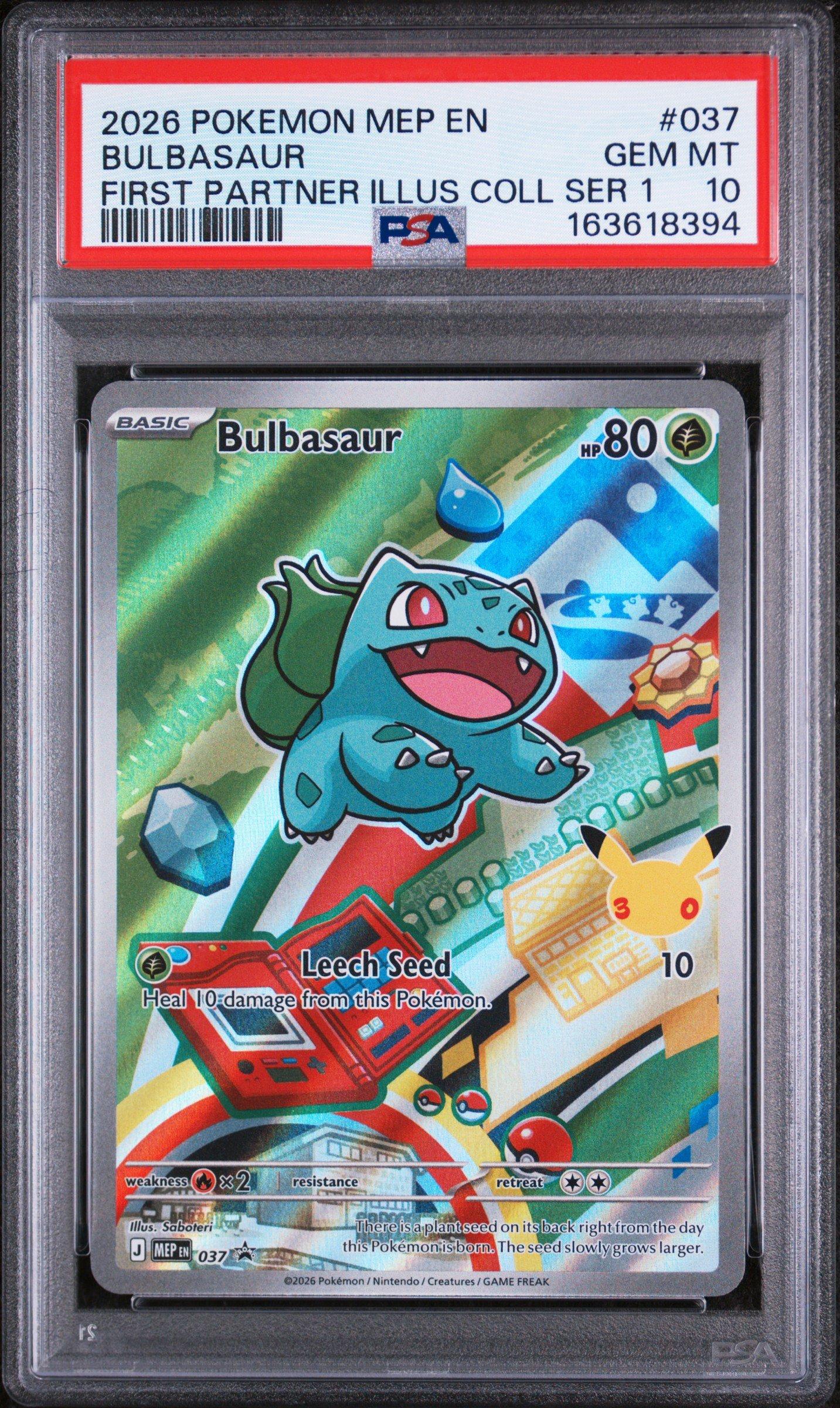 Bulbasaur 037 PSA 10 Pokemon graded card