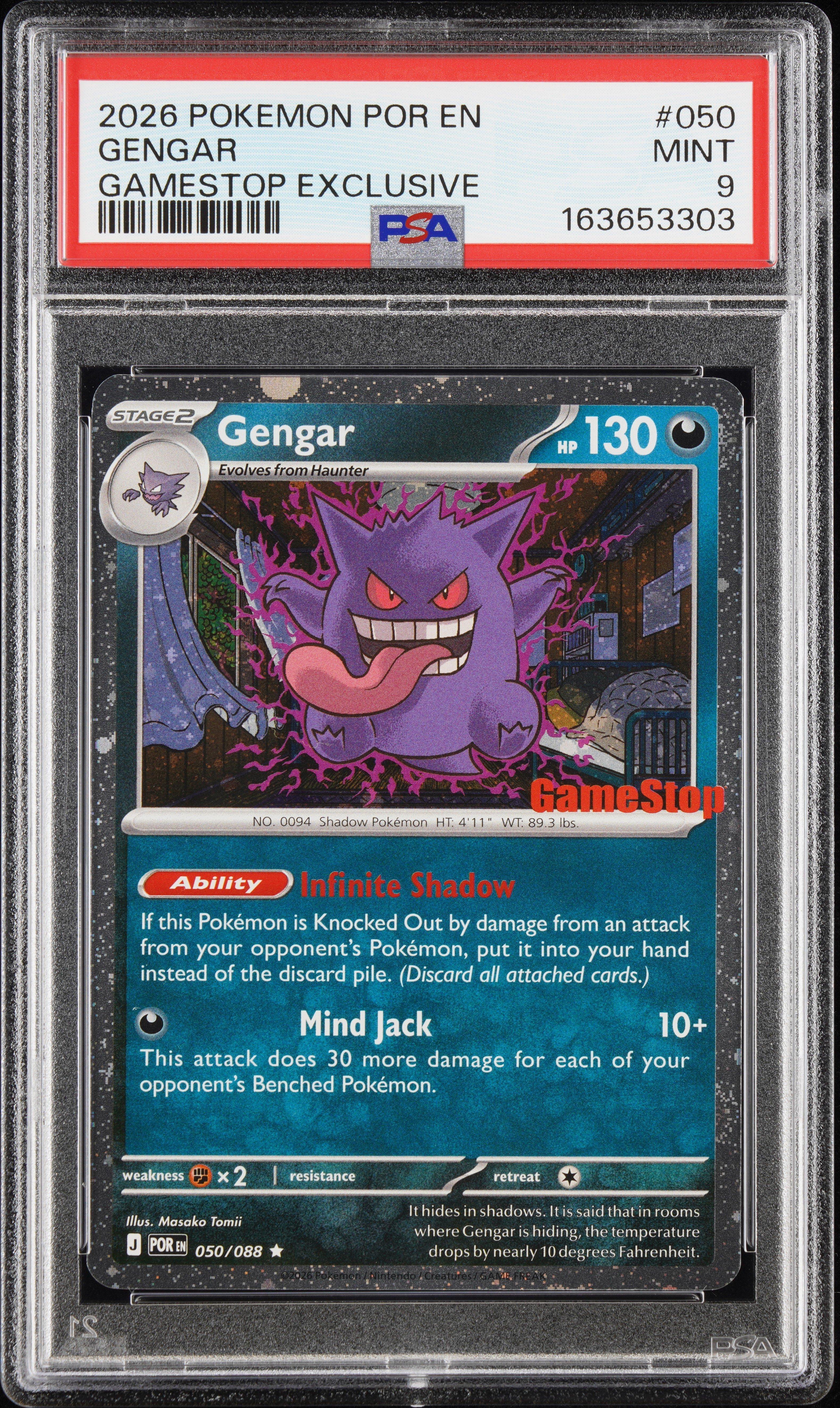 2026 Pokemon Por En-perfect Order 050 Gengar Gamestop Exclusive
