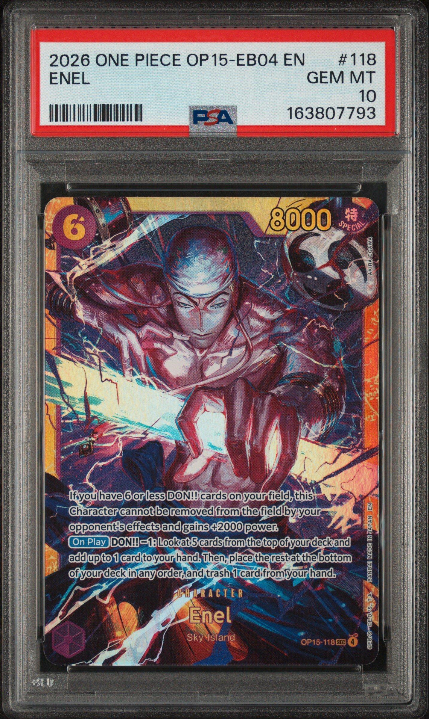 2026 One Piece Op15-eb04-adventure On Kami's Island 118 Enel PSA