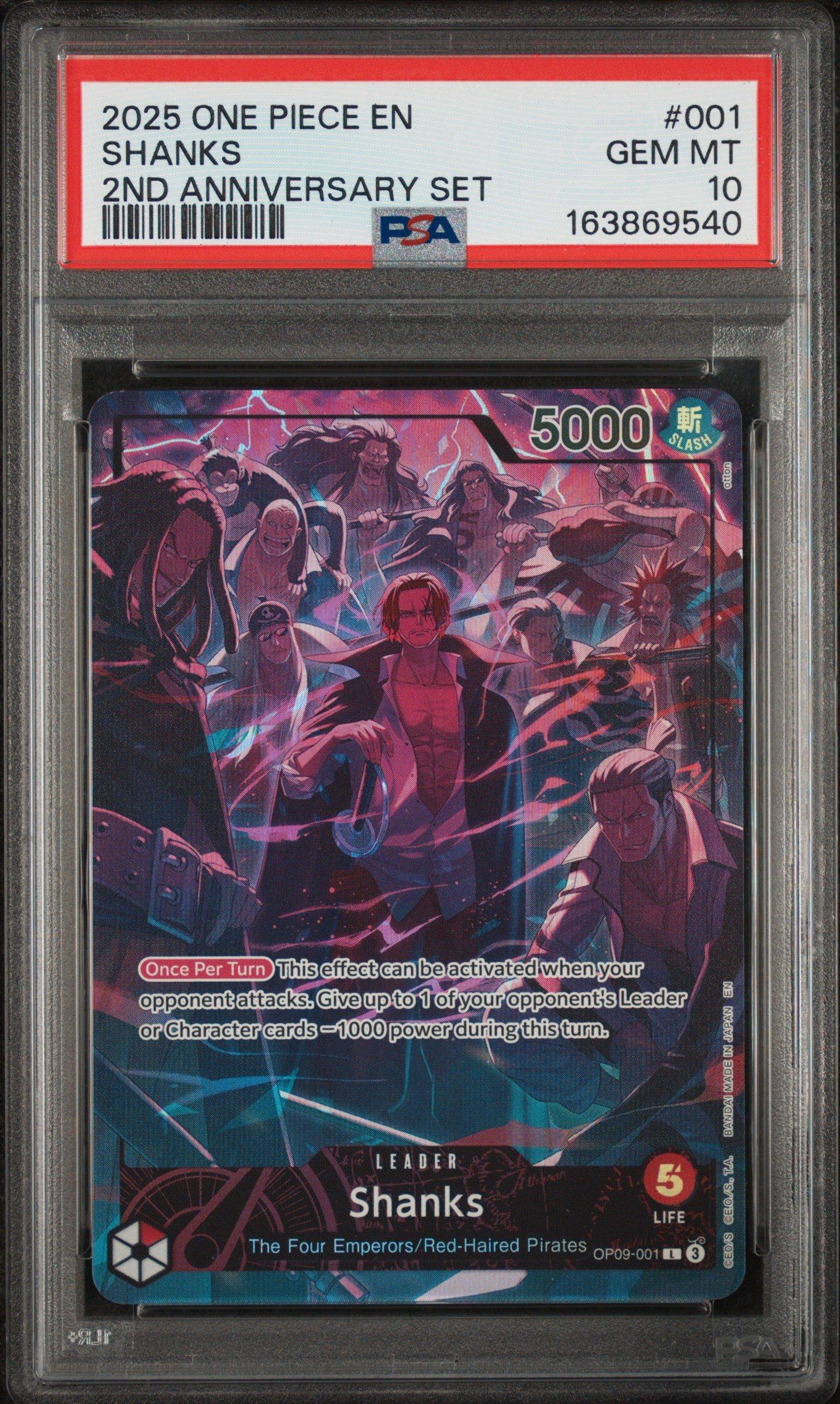 PSA10 シャンクス English 2nd Anniversary 001 2025 One Piece English Version 2nd Anniversary Set 001 Shanks PSA