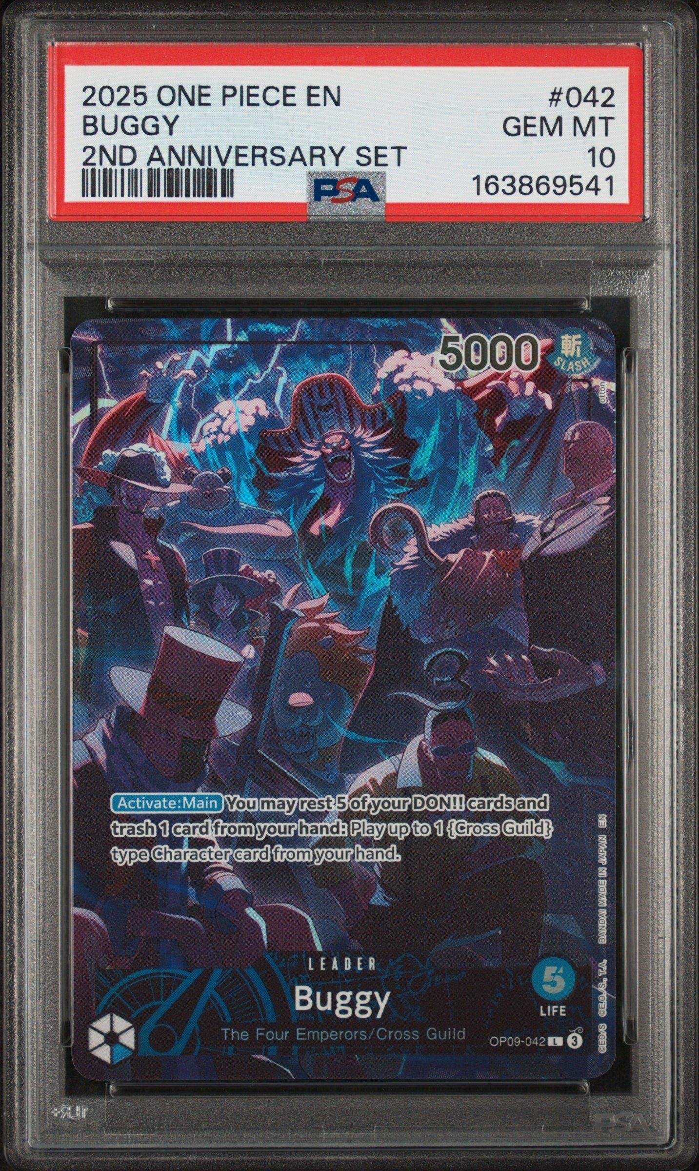 2025 One Piece English Version 2nd Anniversary Set 042 Buggy PSA