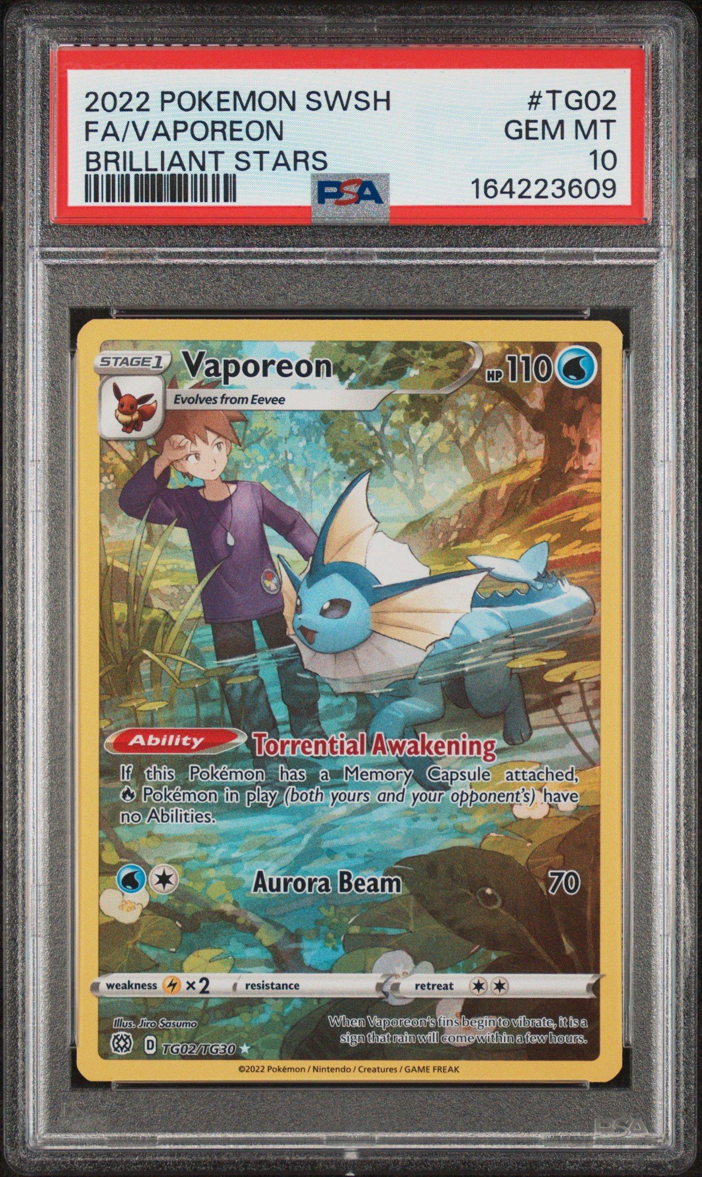 Vaporeon TG02 PSA 10 Pokemon graded card