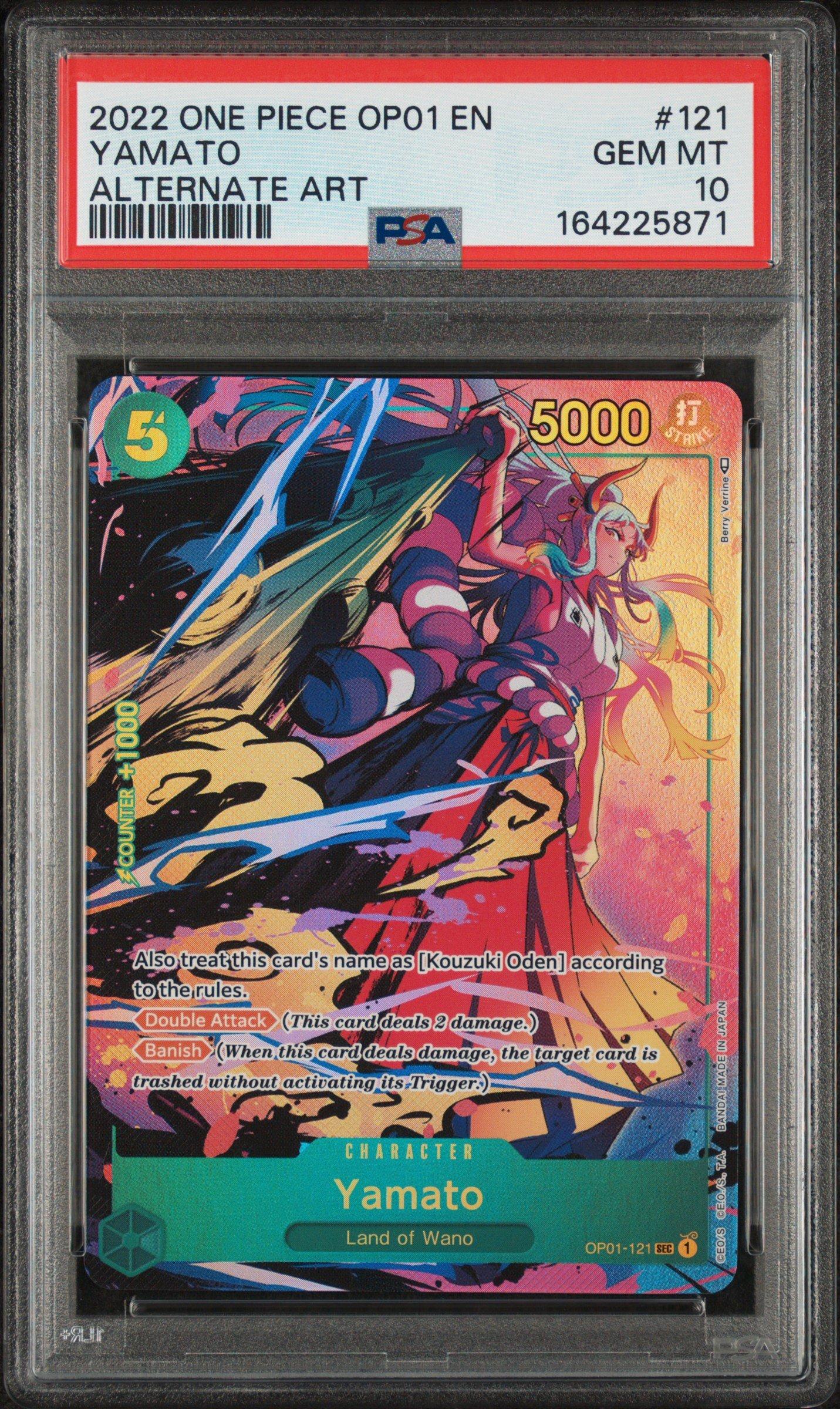 2022 One Piece Op01-romance Dawn 121 Yamato Alternate Art PSA 10