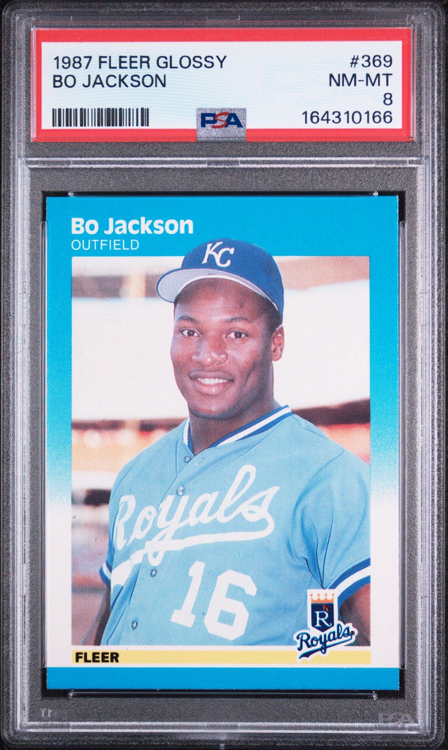 1987 Fleer Glossy 369 Bo Jackson PSA 8
