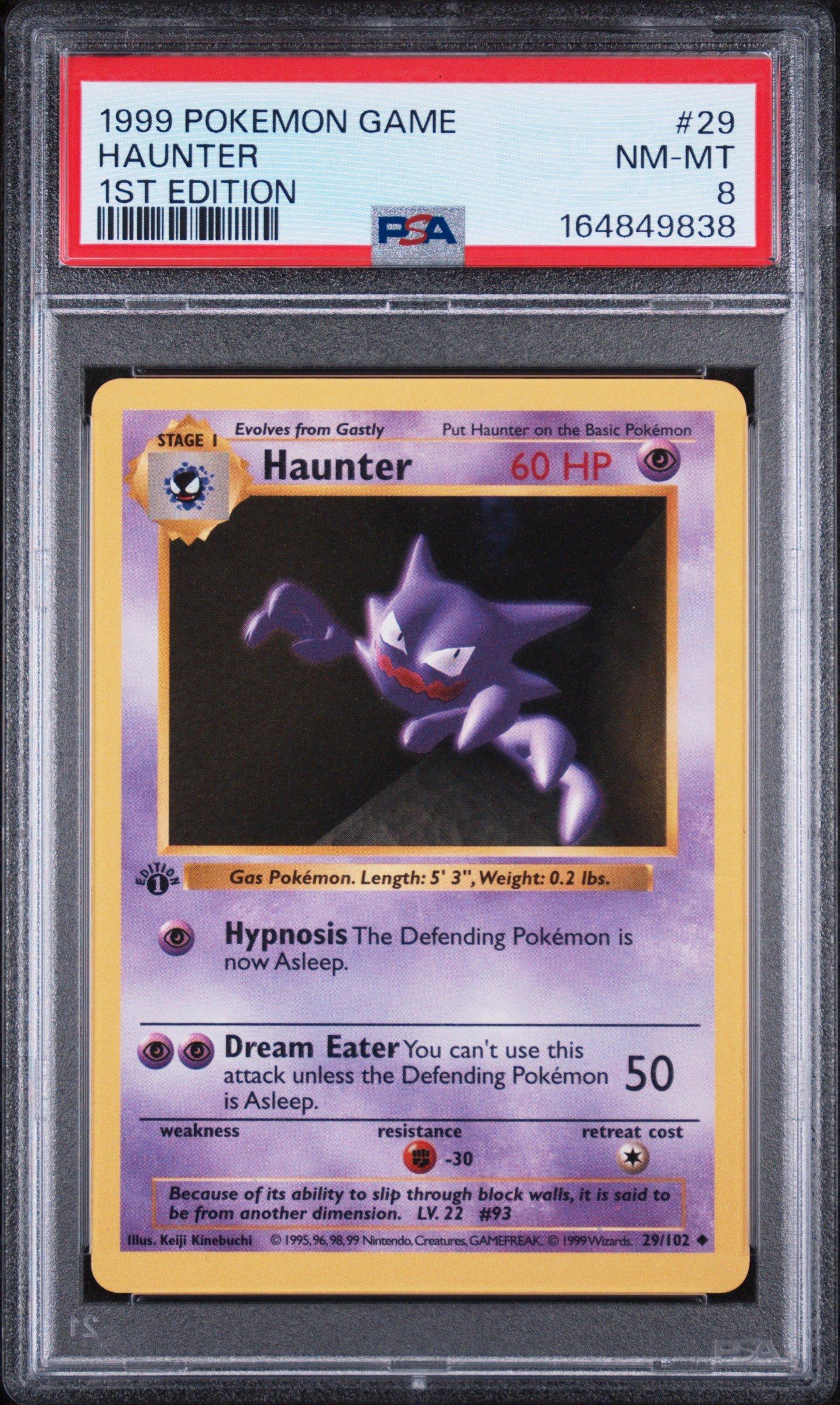 1999 Pokemon Game 29 Haunter 1st Edition PSA 8 Graded Card | GameStop