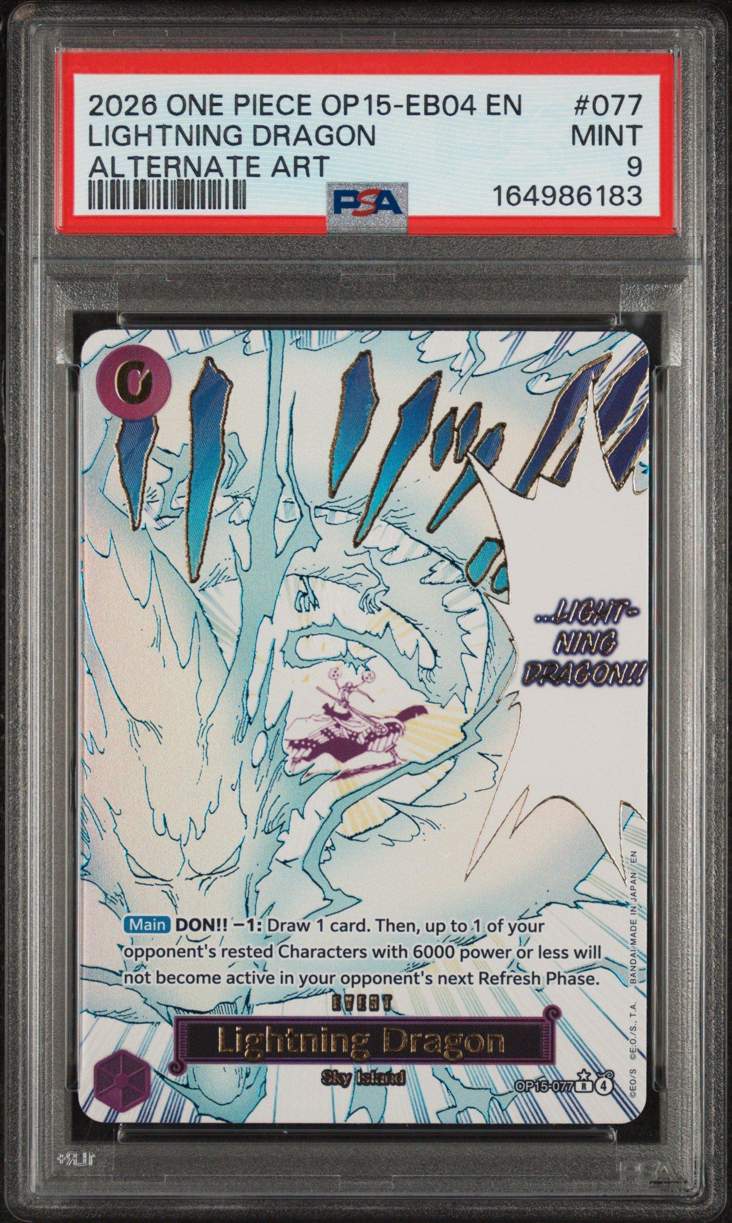 【PSA10】Lightning 英語版 ライトニング 2026 One Piece Op15-eb04-adventure On Kami's Island 077 Lightning