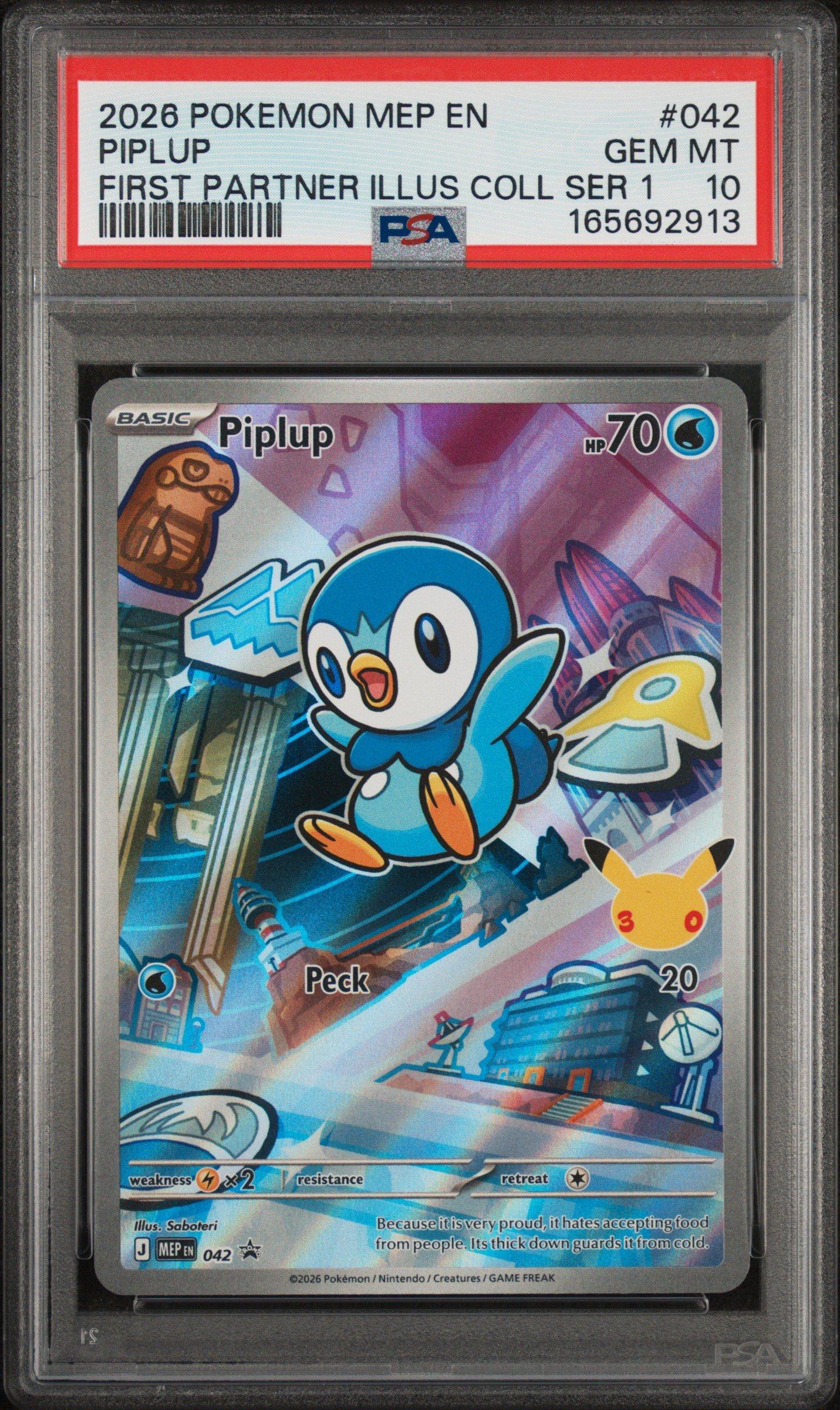 Piplup 042 PSA 10 Pokemon graded card