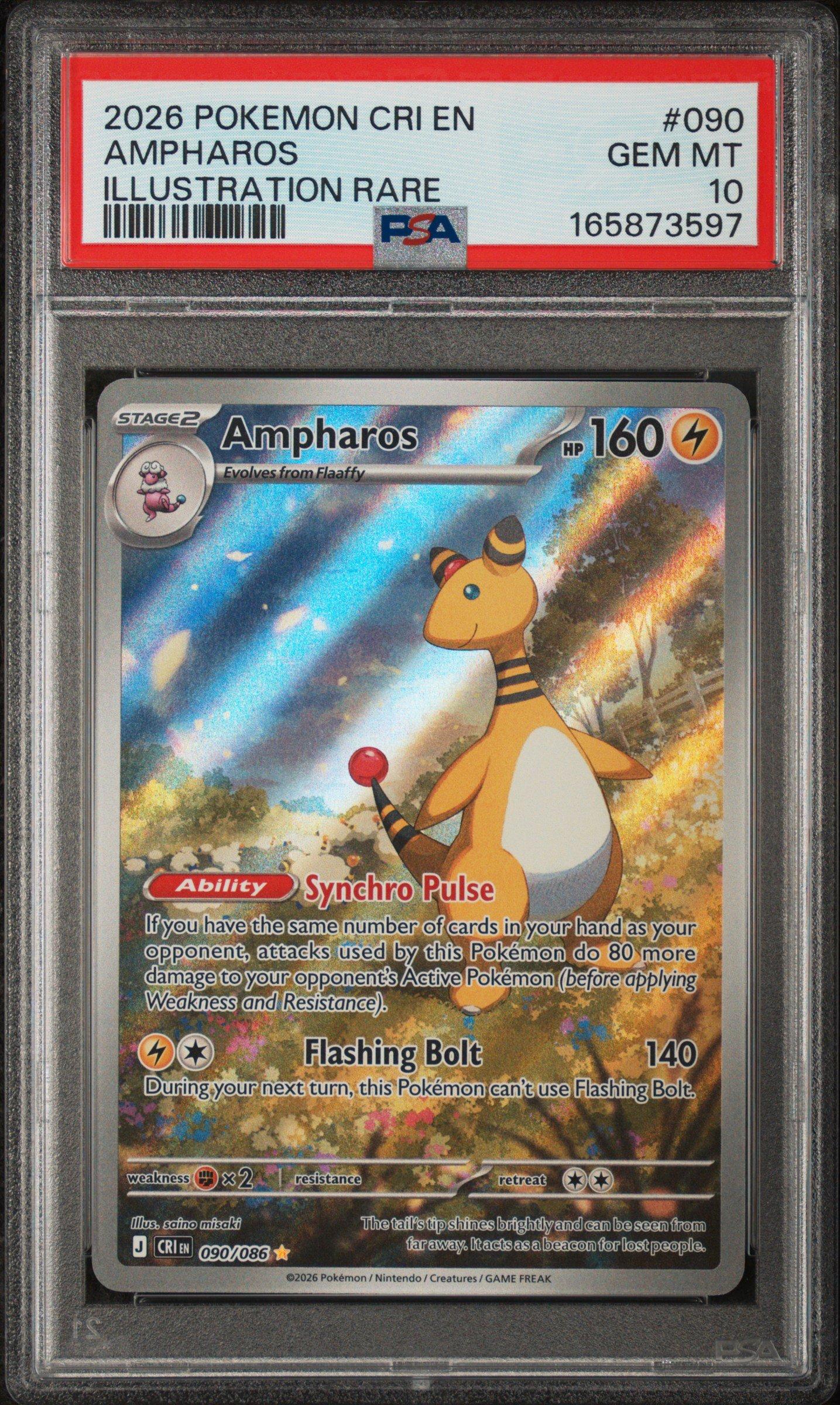 Ampharos 090 PSA 10 Pokemon graded card