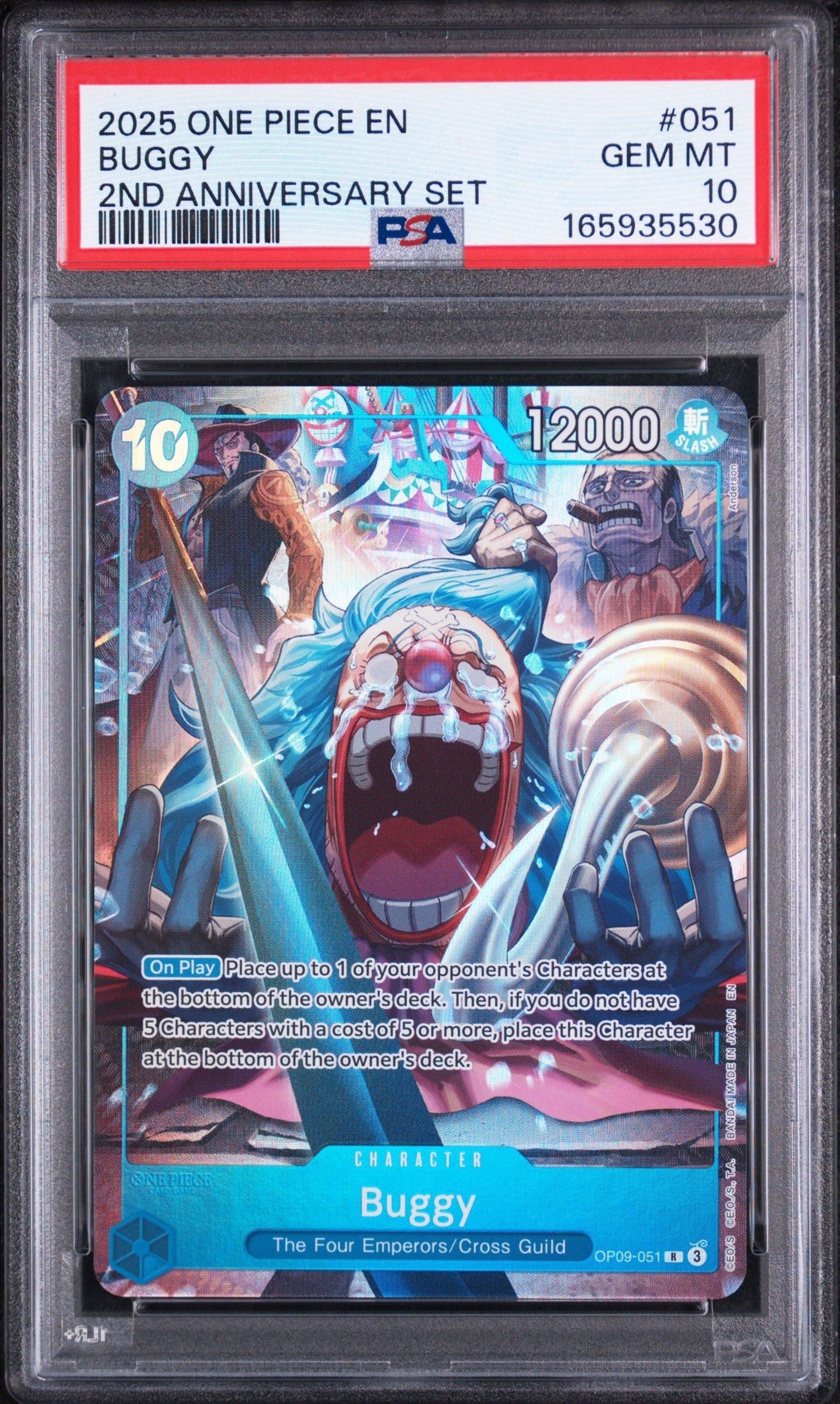 2025 One Piece English Version 2nd Anniversary Set 051 Buggy PSA