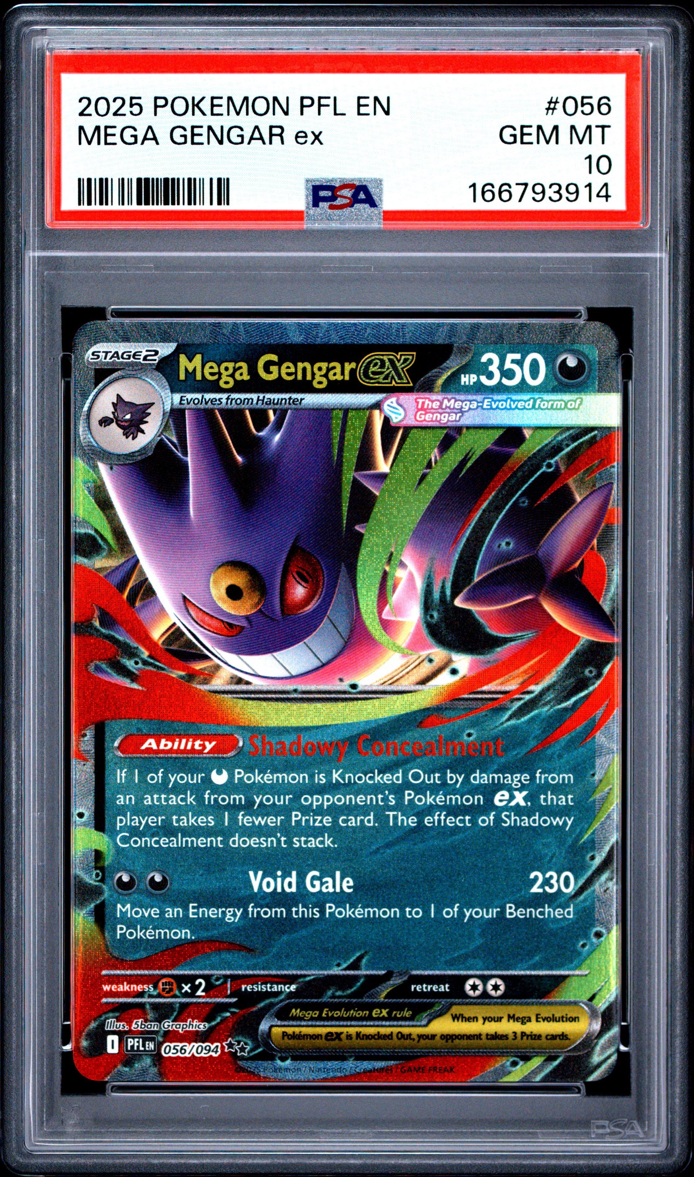 2025 ポケモンカード Mega Gengar EX 2025 Pokemon Pfl En-phantasmal Flames 056 Mega Gengar Ex PSA 10