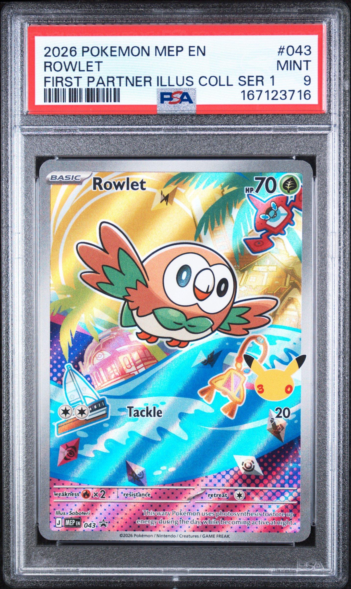 2026 Pokemon Mep En-me Black Star Promo 043 Rowlet First Partner