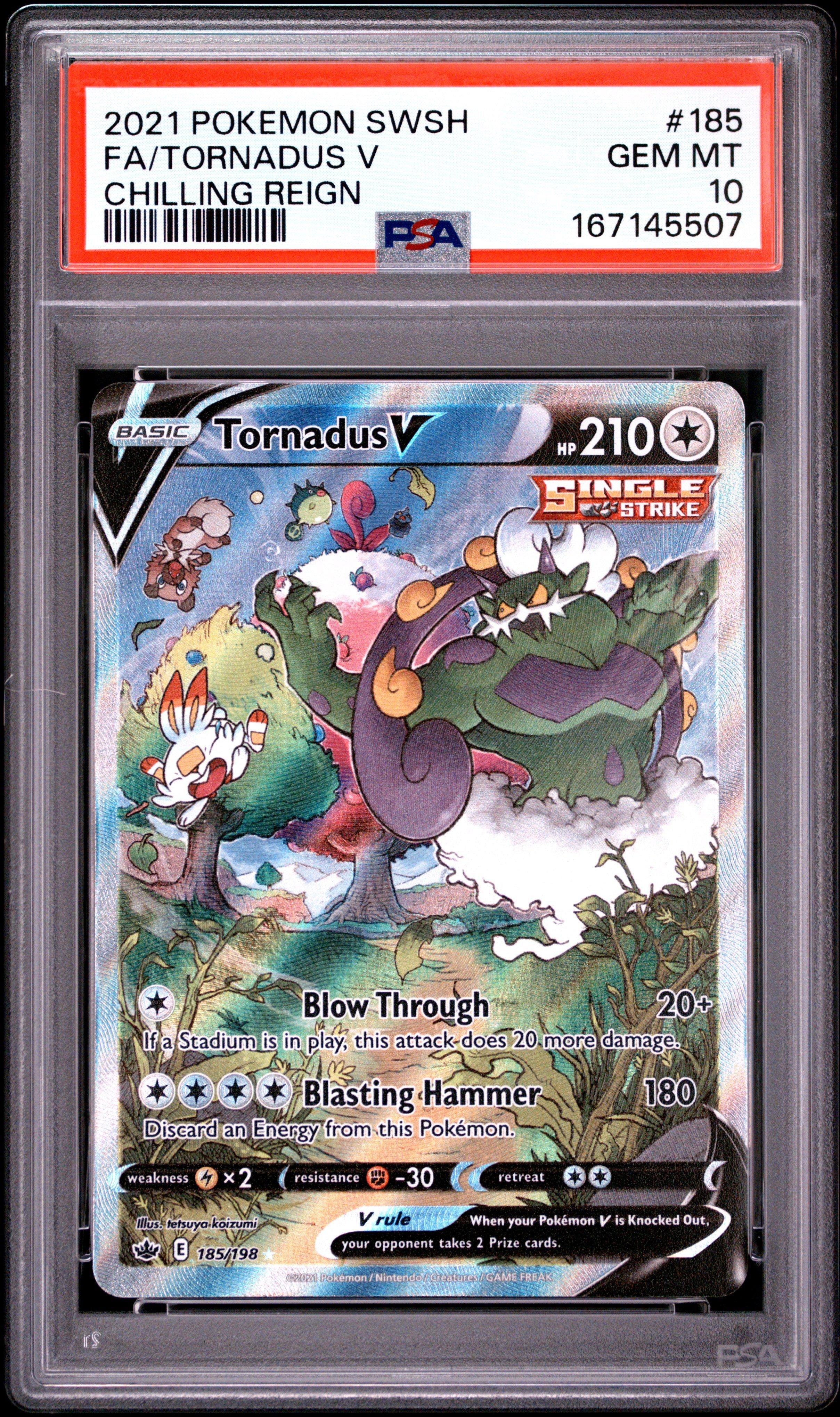 2021 Pokemon Sword & Shield Chilling Reign 185 Full Art/tornadus V