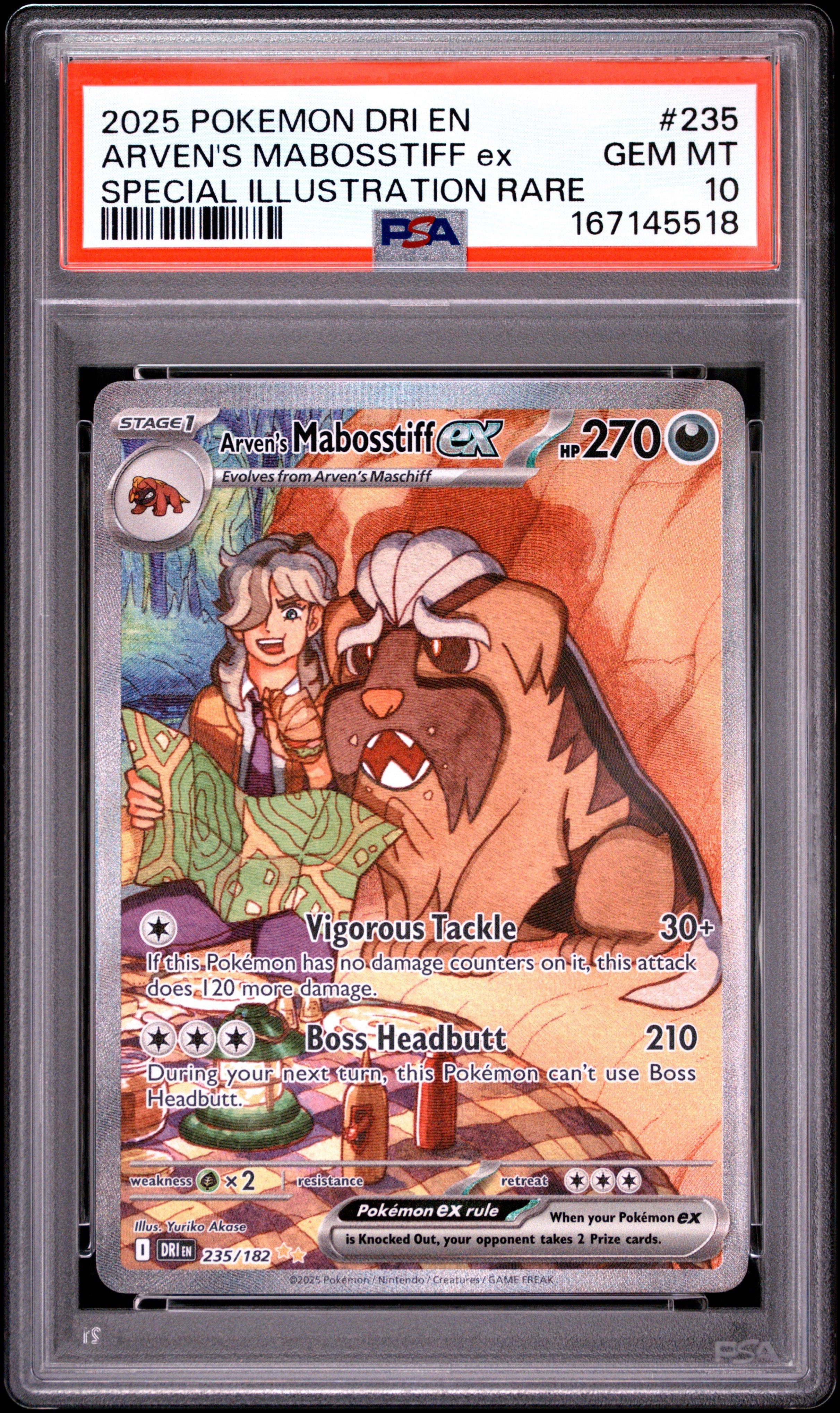 2025 Pokemon Dri En-destined Rivals 235 Arven's Mabosstiff Ex