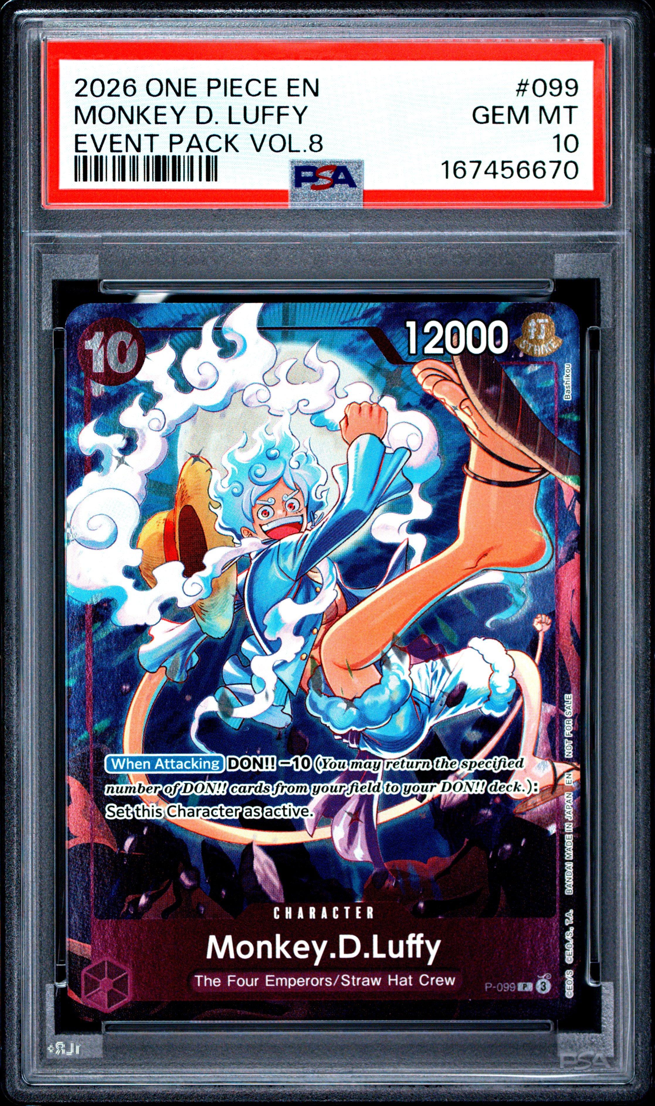 2026 One Piece Event Pack Vol.8 099 Monkey D. Luffy PSA 10 Graded