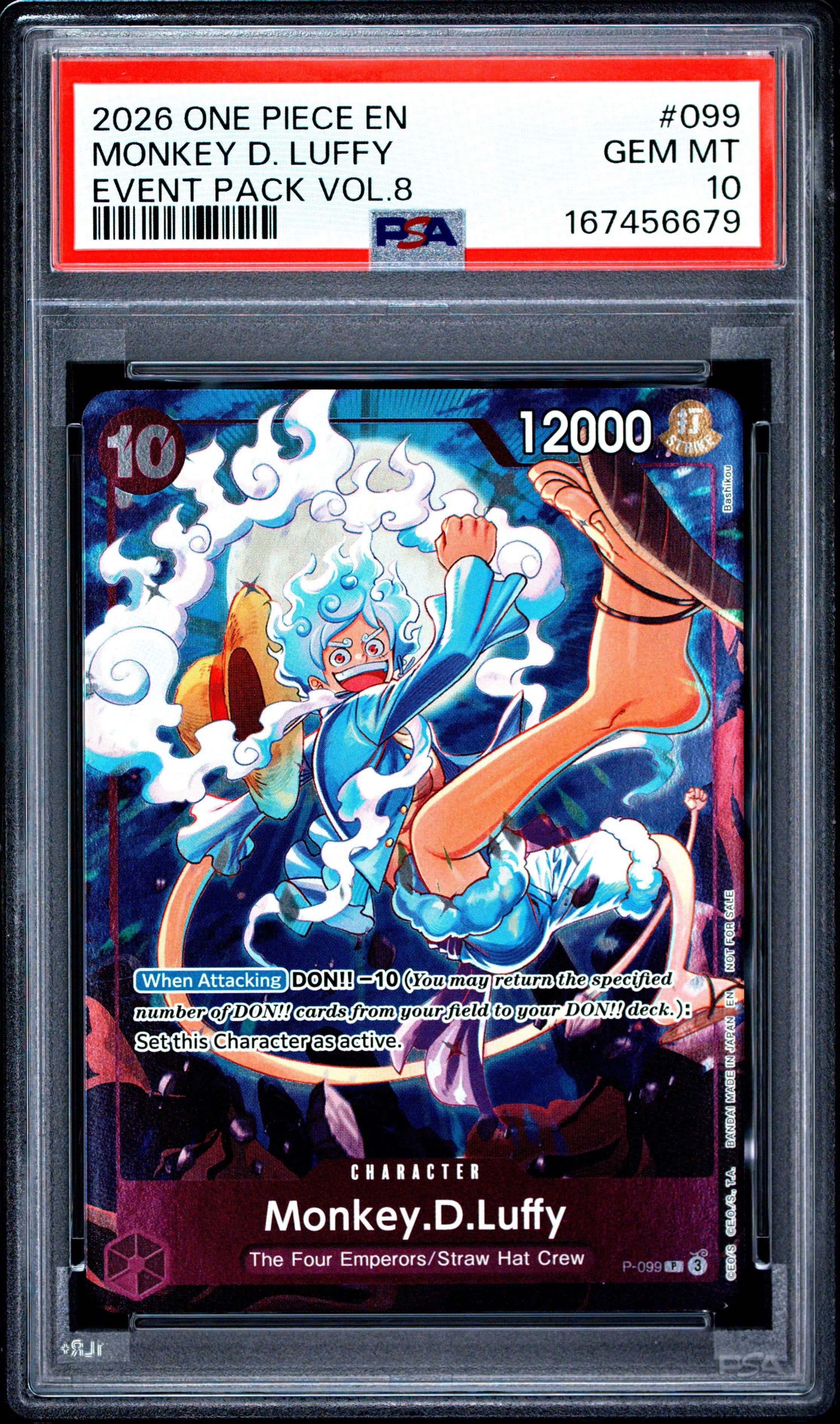 2026 One Piece Event Pack Vol.8 099 Monkey D. Luffy PSA 10 Graded