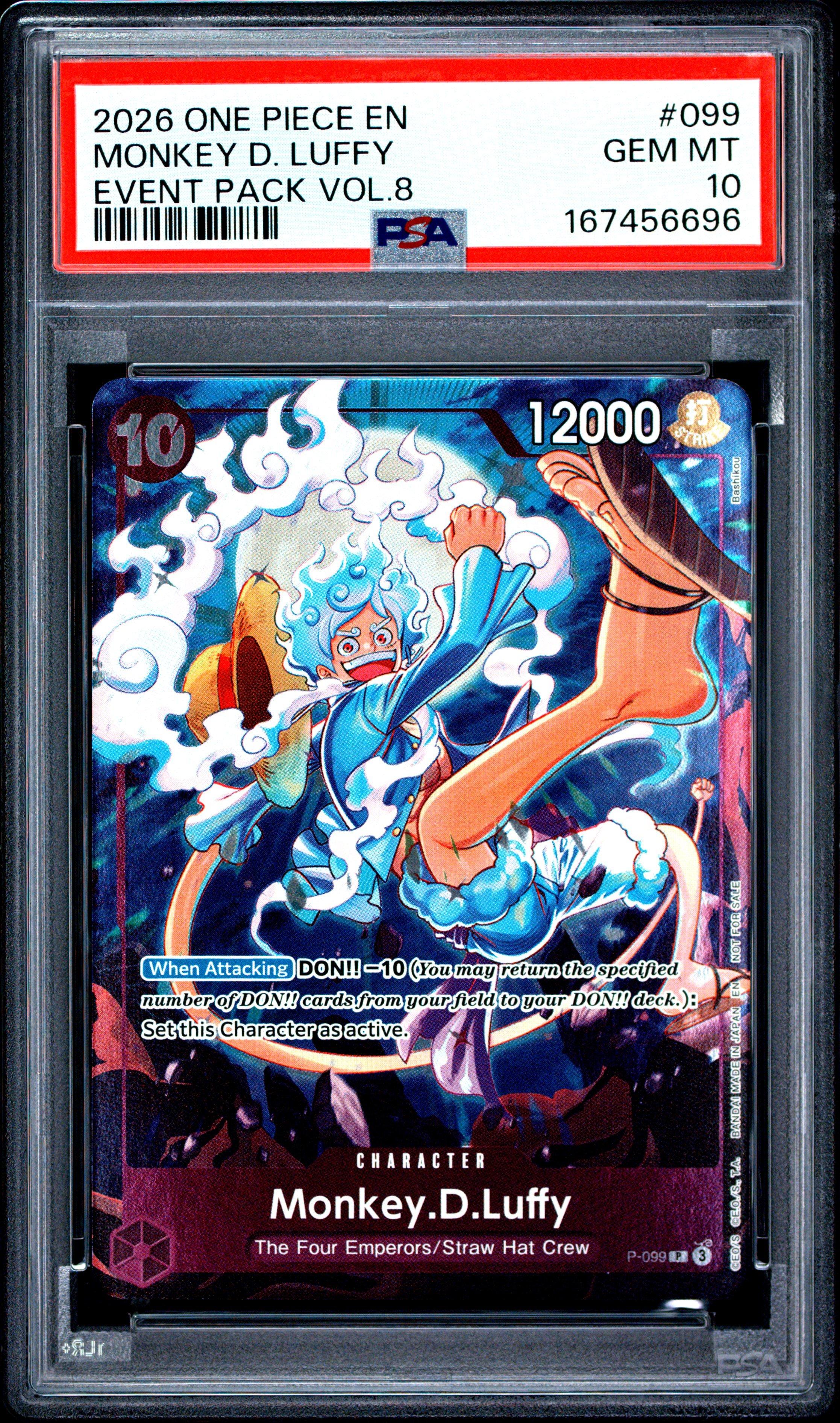 2026 One Piece Event Pack Vol.8 099 Monkey D. Luffy PSA 10 Graded