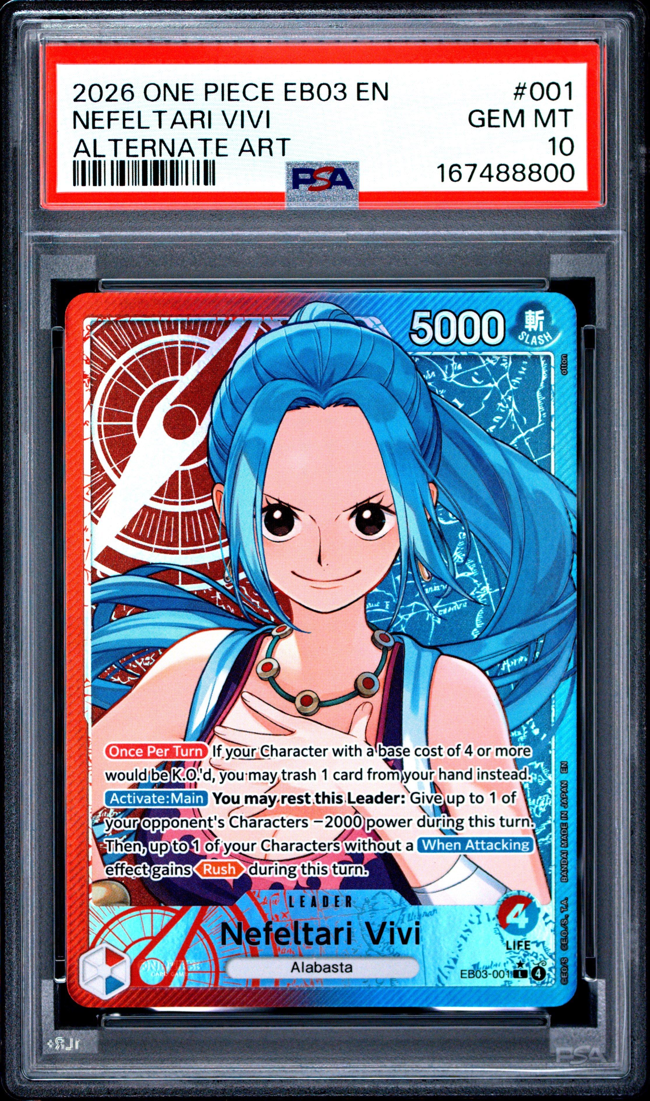 PSA10ビビ EB03-001 2026 One Piece Eb03-extra Booster -one Piece Heroines Edition- 001