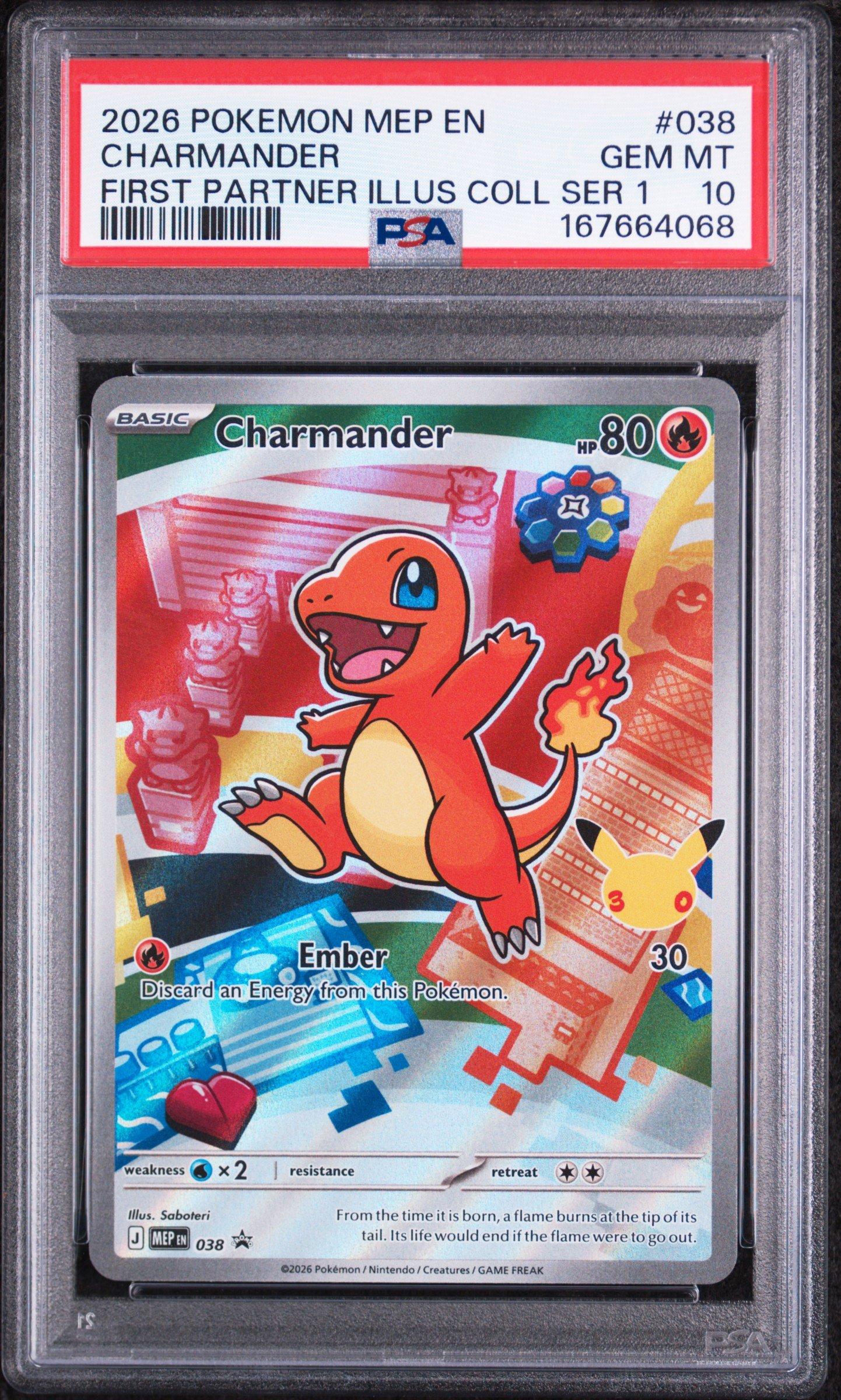 Charmander 038 PSA 10 Pokemon graded card