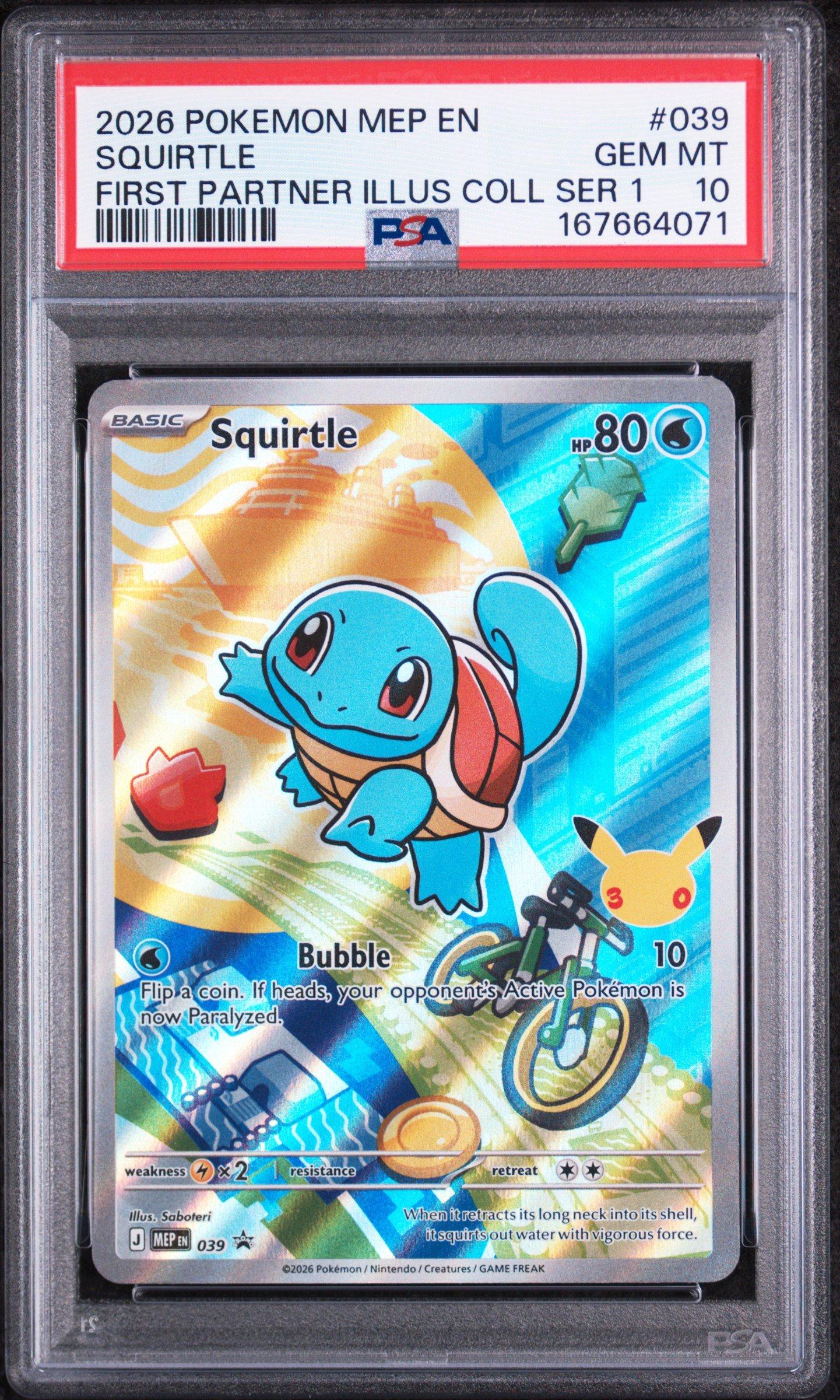 Squirtle 039 PSA 10 Pokemon graded card