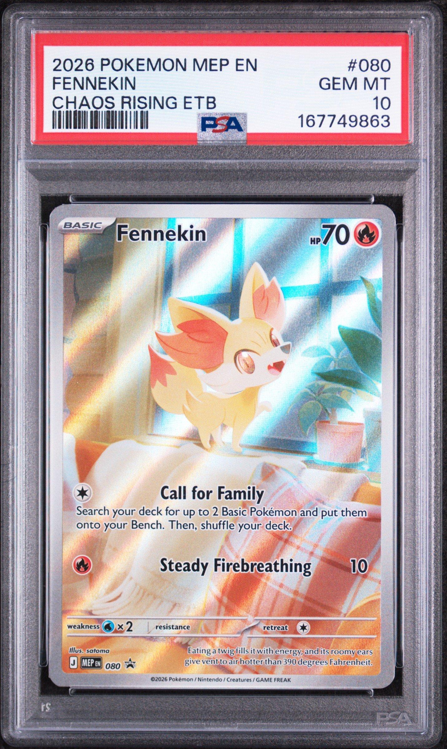 Fennekin 080 PSA 10 Pokemon graded card