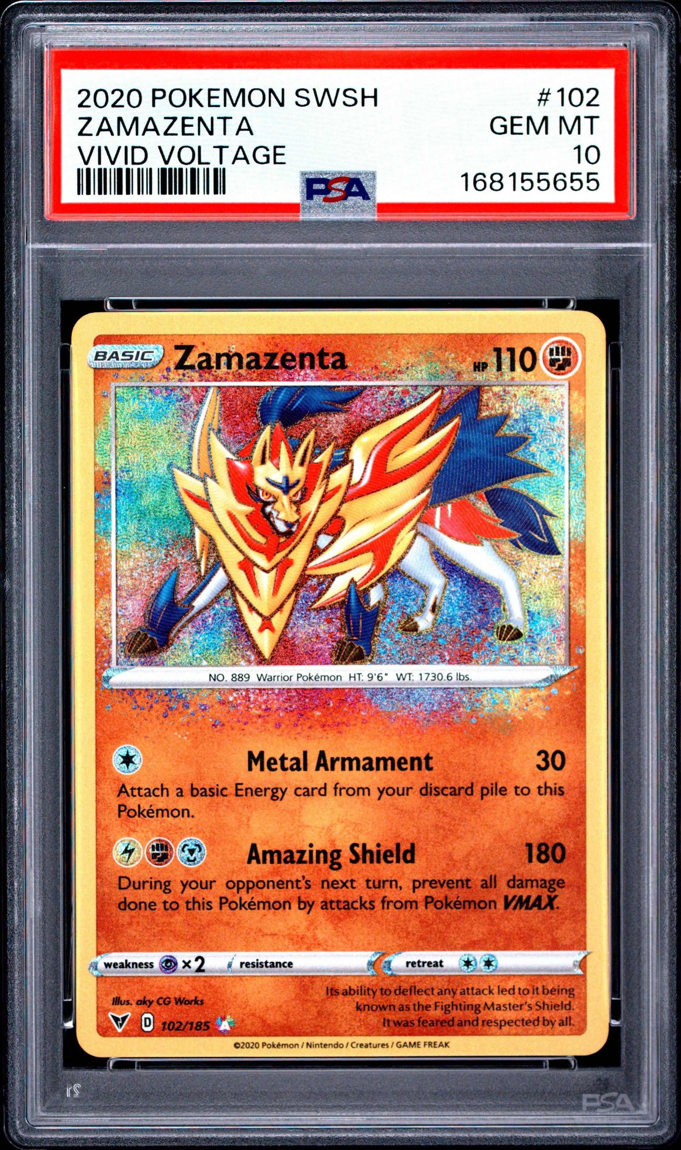 2020 Pokemon Sword & Shield Vivid Voltage 102 Zamazenta PSA 10