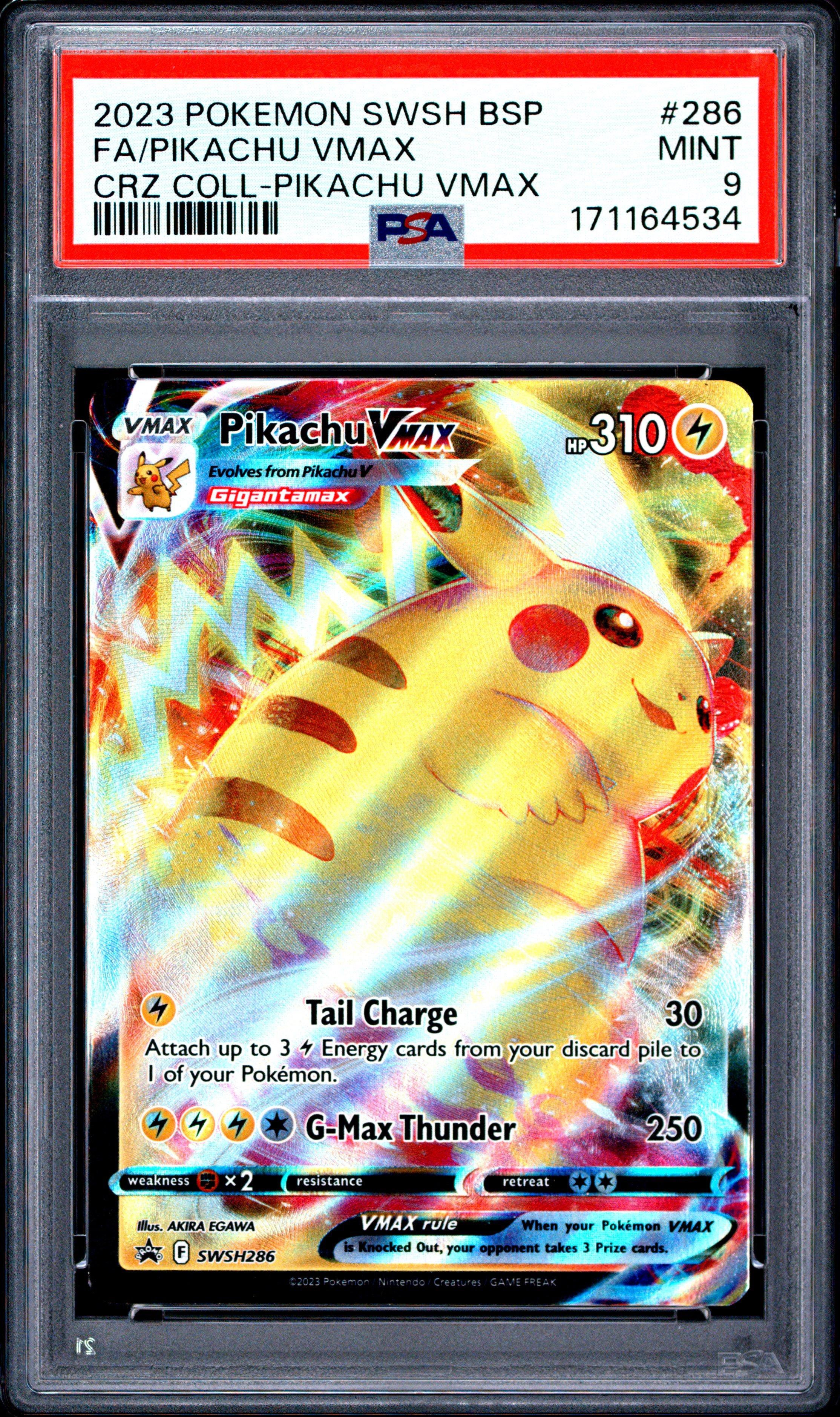 2023 Pokemon Swsh Black Star Promo 286 Full Art/pikachu Vmax Crown