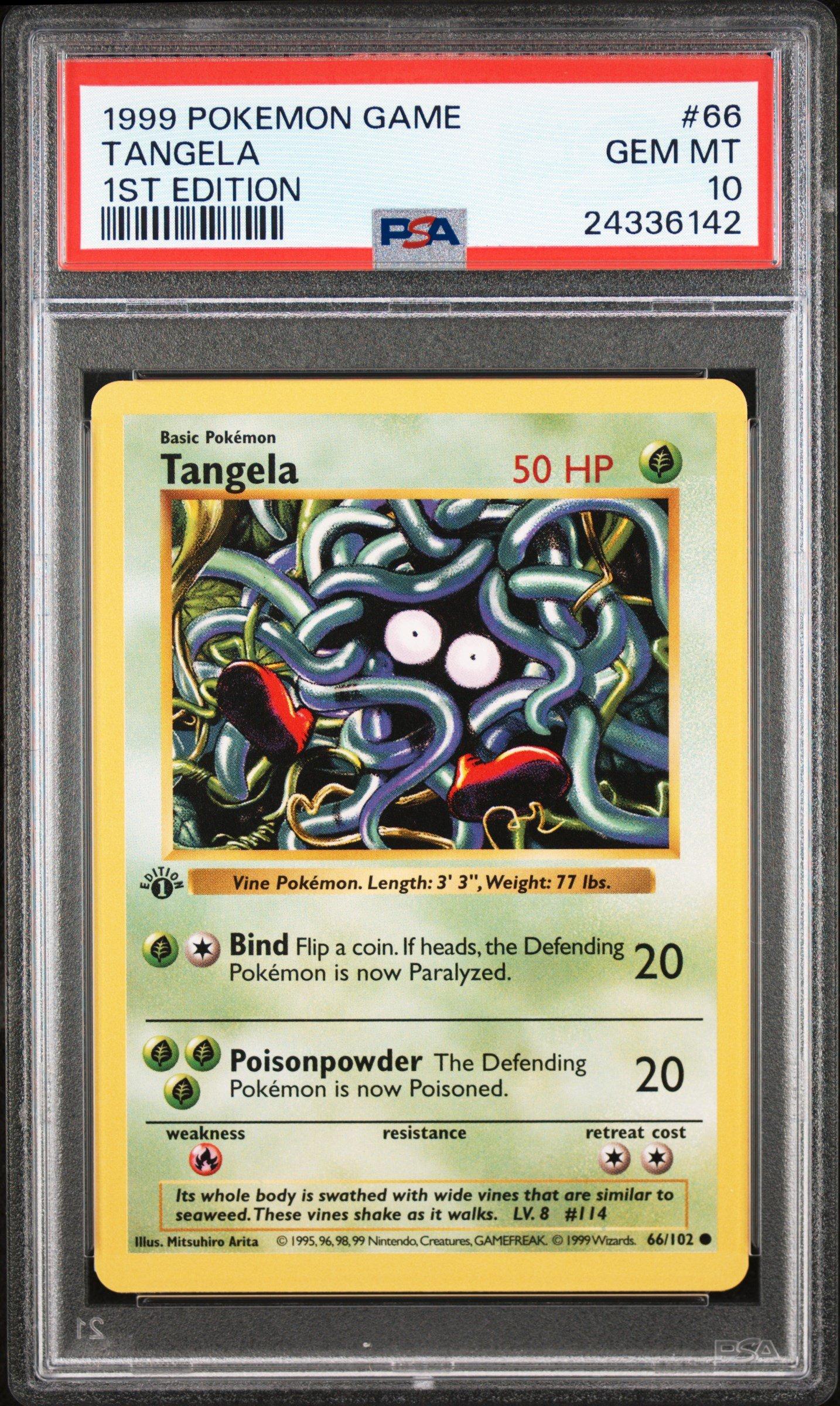 1999 Pokemon Game 66 Tangela 1st Edition PSA
