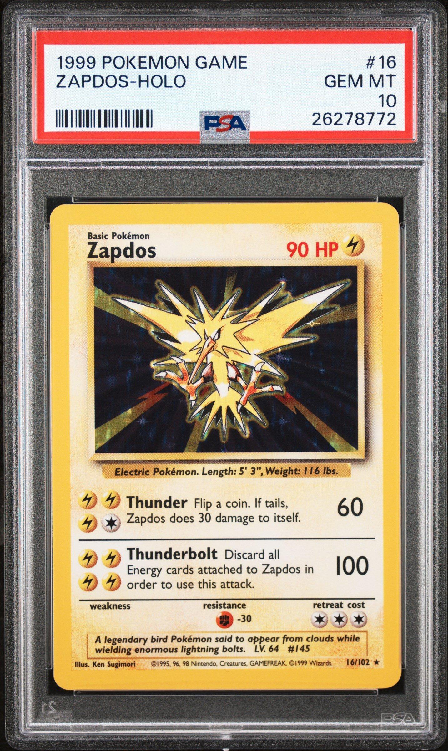 1999 Pokemon Game 16 Zapdos-holo PSA
