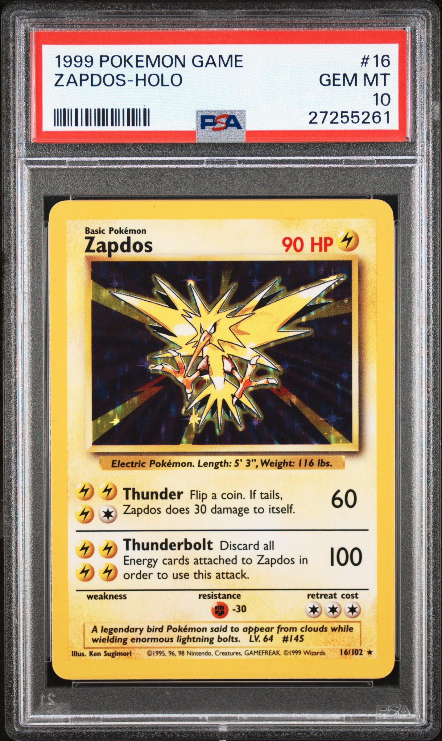 1999 Pokemon Game 16 Zapdos-holo PSA 10 Graded Card | GameStop