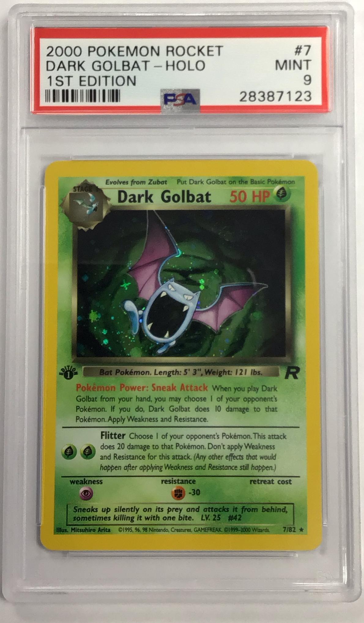 2000 Pokemon Rocket 7 Dark Golbat-holo 1st Edition PSA