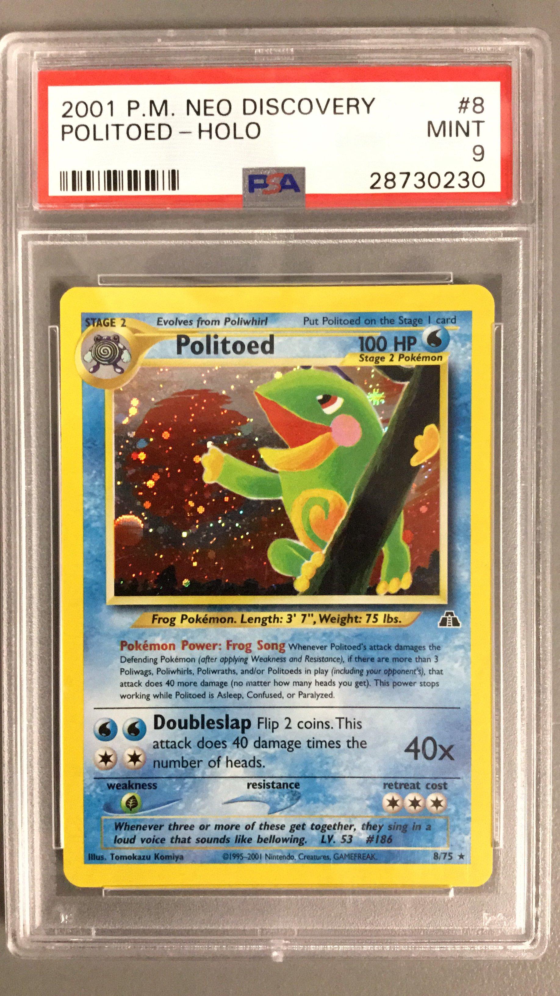 2001 Pokemon Neo Discovery 8 Politoed-holo PSA