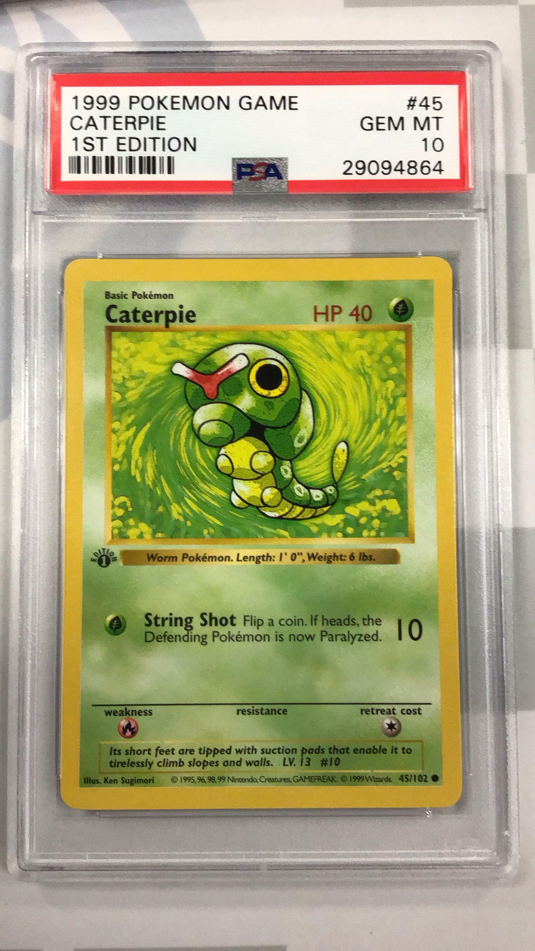 1999 Pokemon Game 45 Caterpie 1st Edition PSA 10 Graded Card | GameStop