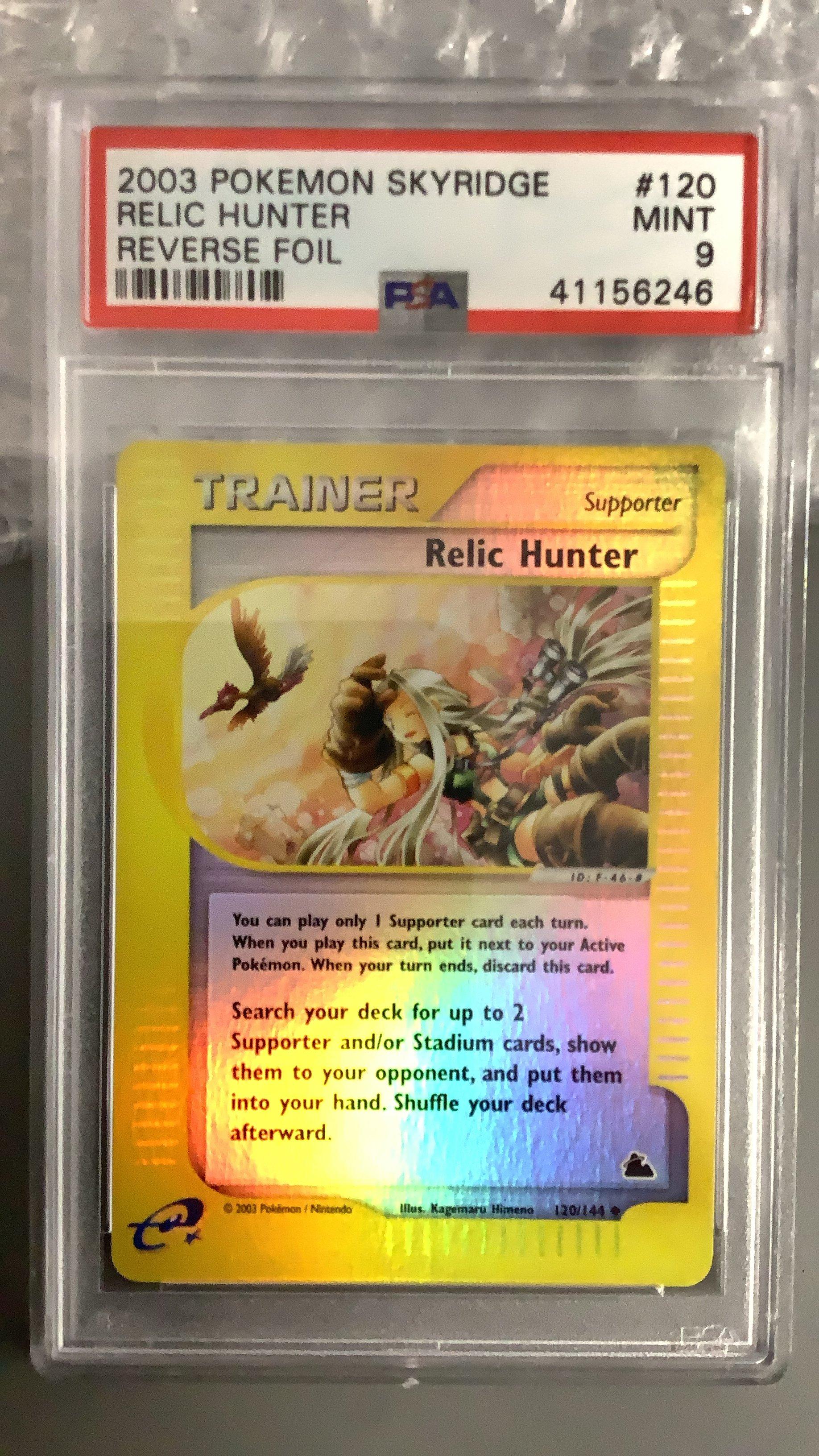 2003 Pokemon Skyridge 120 Relic Hunter-reverse Foil PSA 9