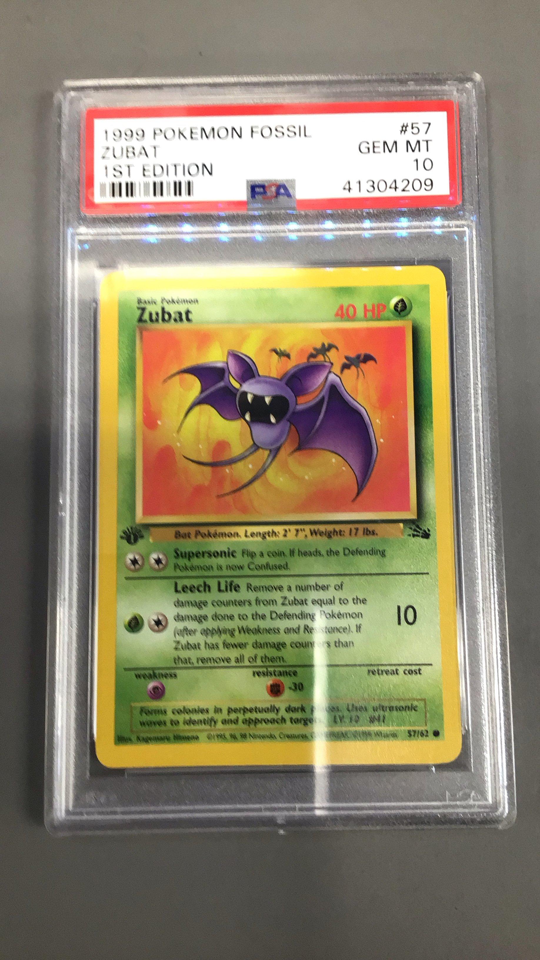 1999 Pokemon Fossil 57 Zubat 1st Edition PSA 10 Graded Card | GameStop