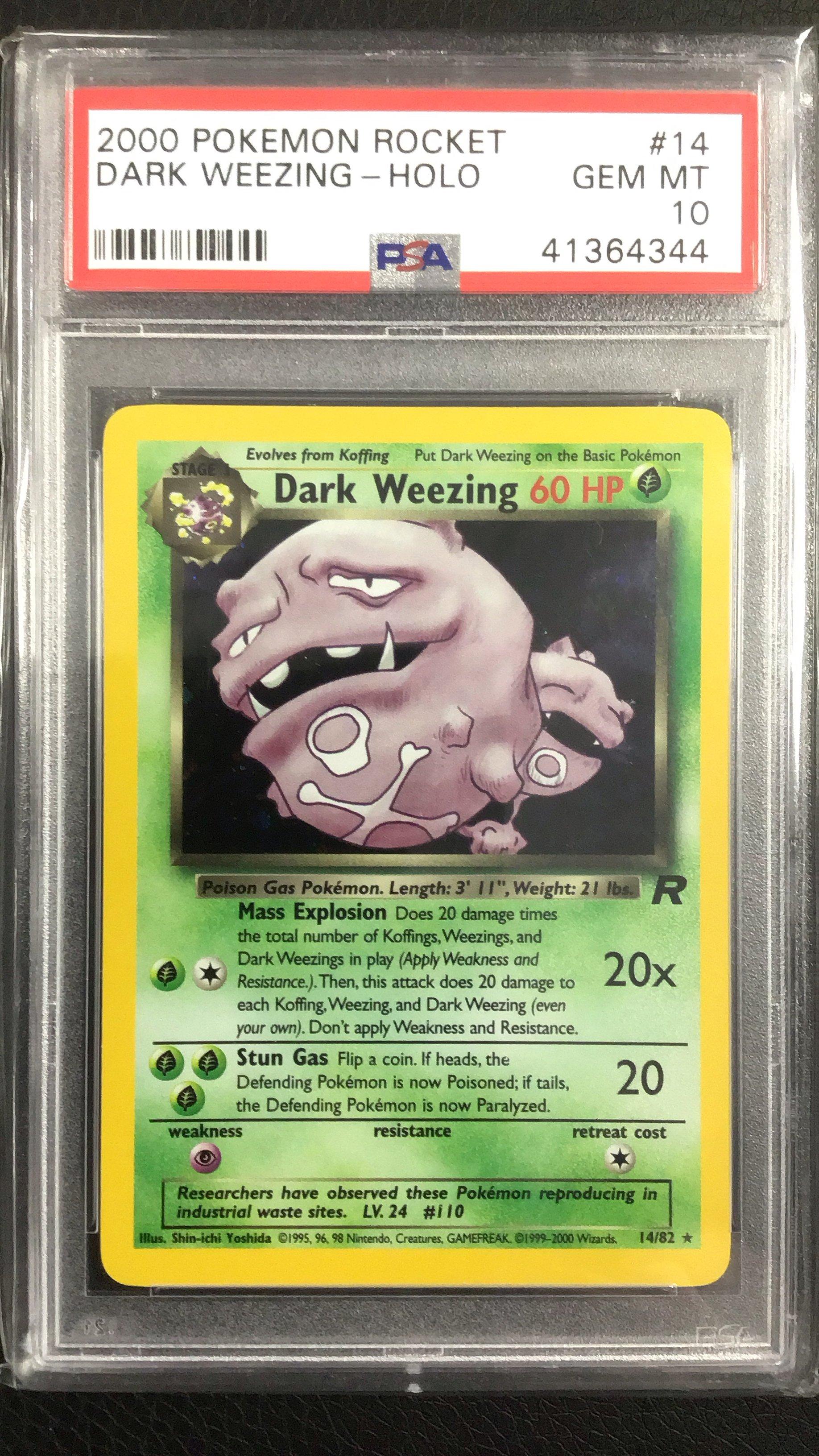 2000 Pokemon Rocket 14 Dark Weezing-holo PSA
