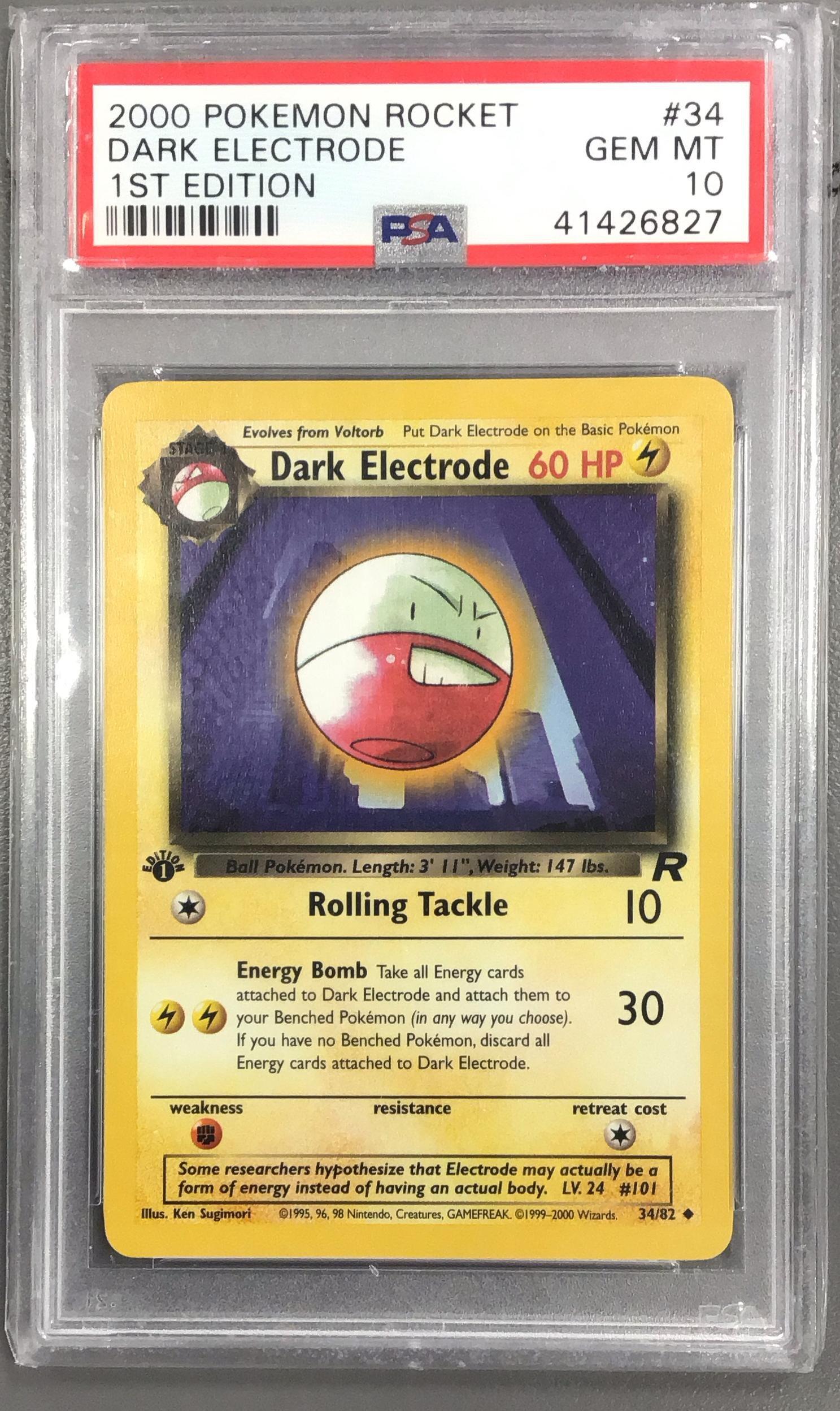 2000 Pokemon Rocket 34 Dark Electrode 1st Edition PSA