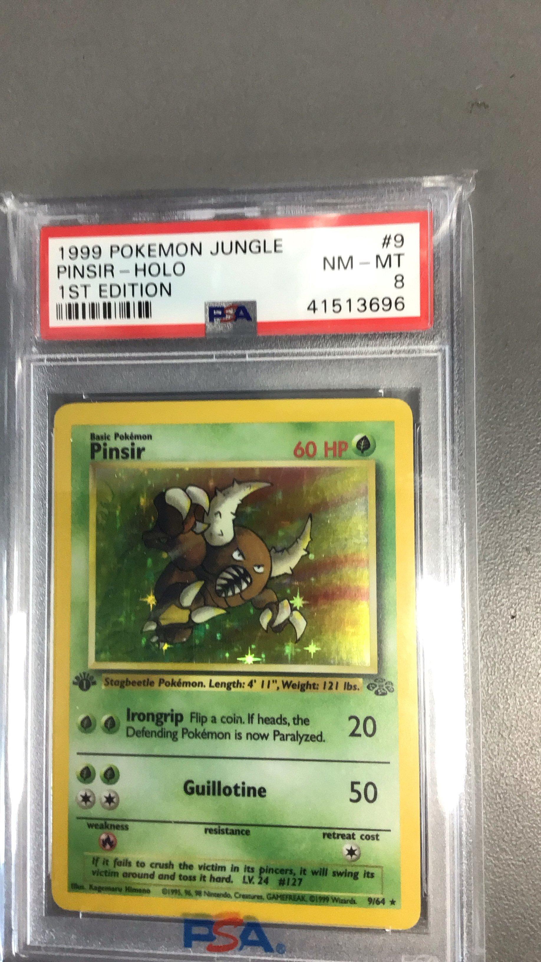 1999 Pokemon Jungle 9 Pinsirholo 1st Edition PSA 8 GameStop