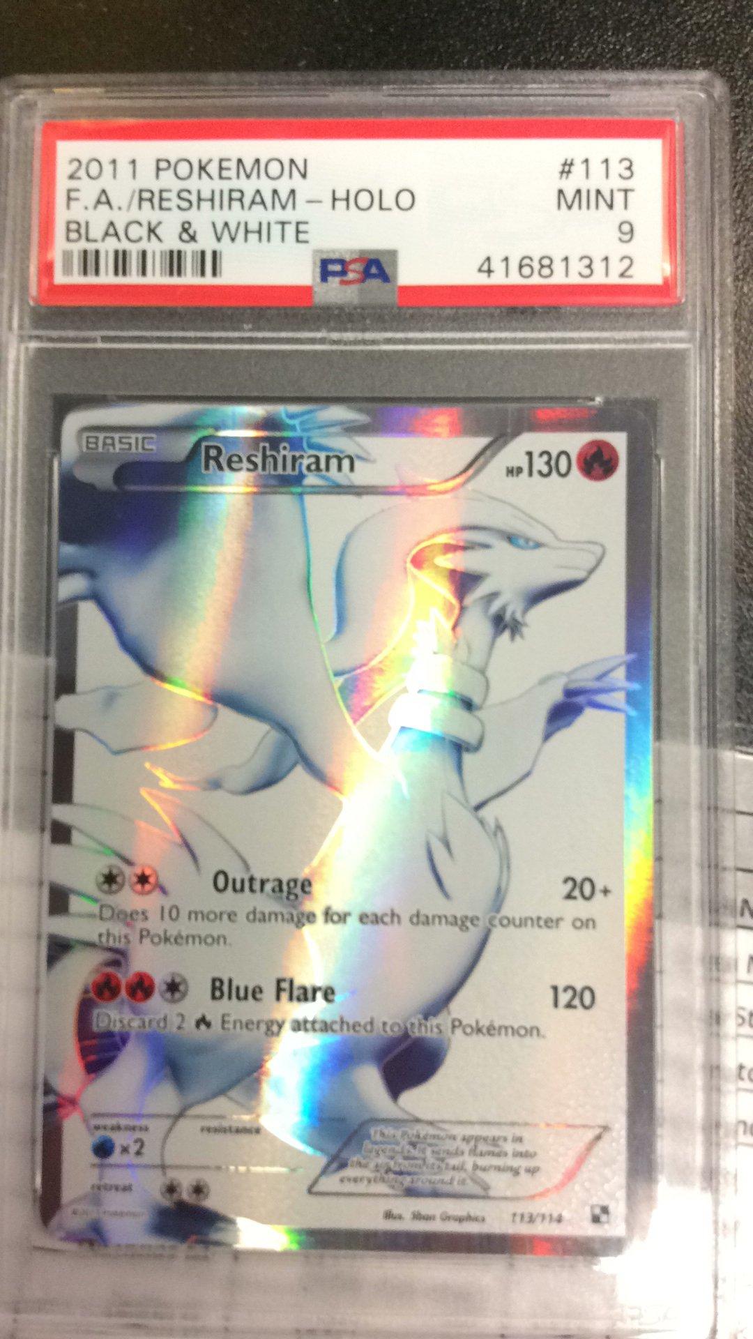 2011 Pokemon Black & White 113 Full Art/reshiram PSA 9