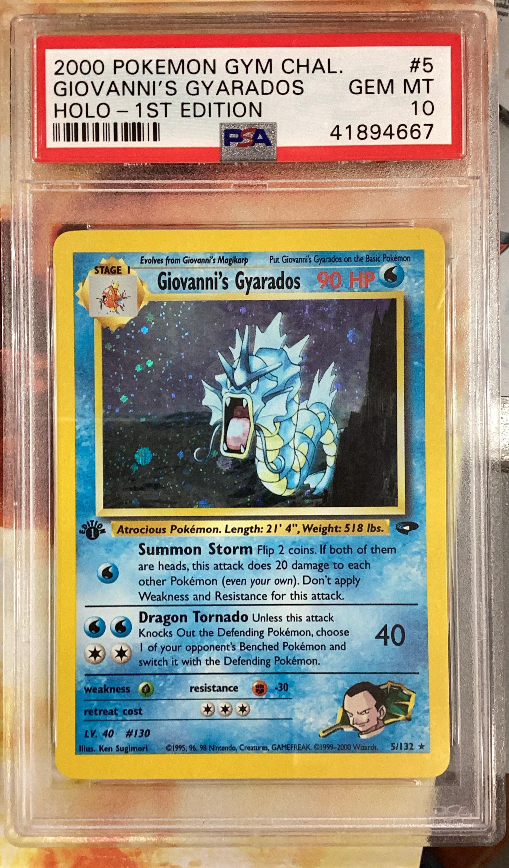 2000 Pokemon Gym Challenge 5 Giovanni's Gyarados Holo-1st Edition PSA