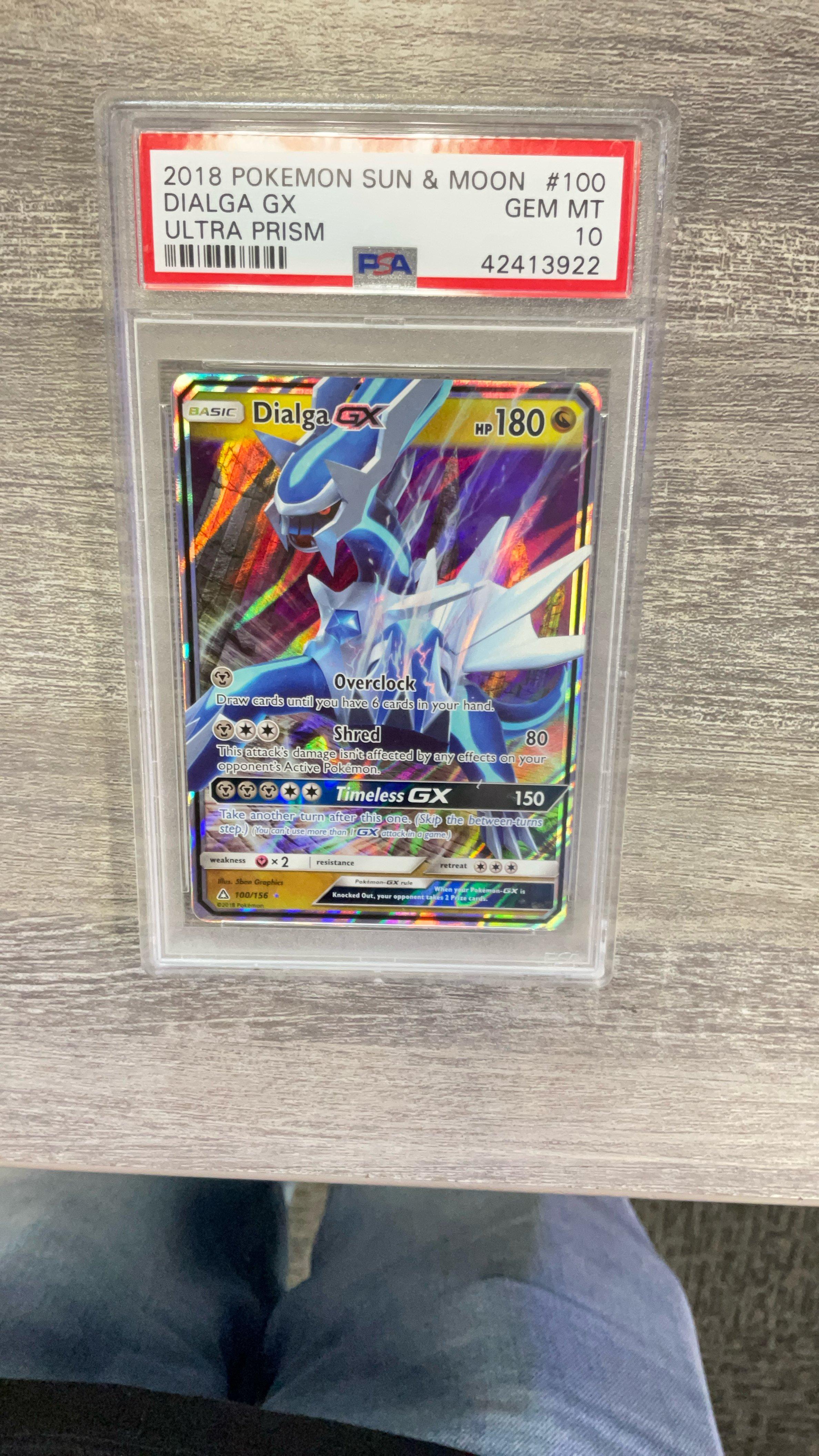 2018 Pokemon Sun & Moon Ultra Prism 100 Dialga Gx PSA 10 Graded