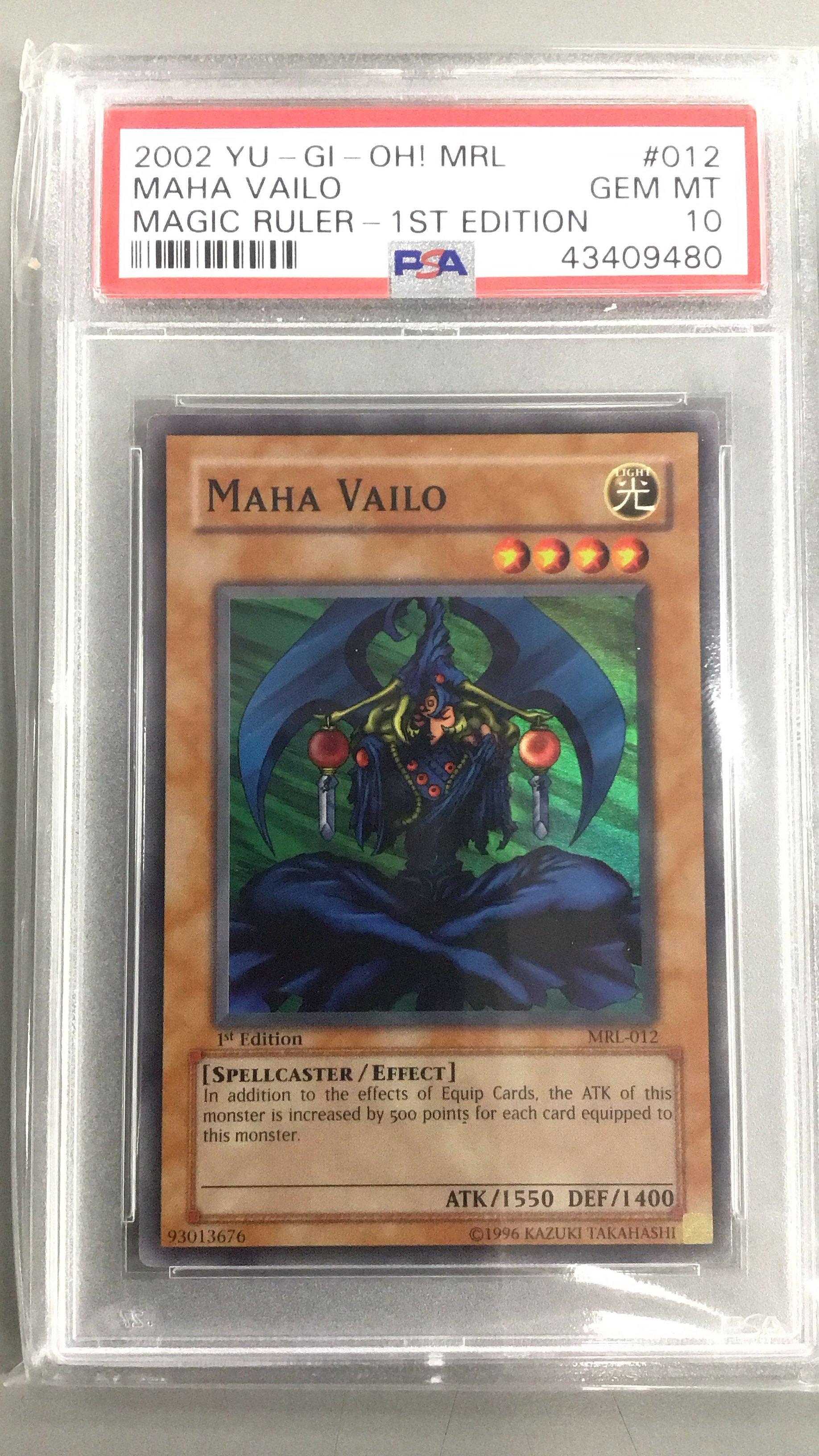 2002 Yu-gi-oh! Mrl-magic Ruler 012 Maha Vailo 1st Edition PSA 10