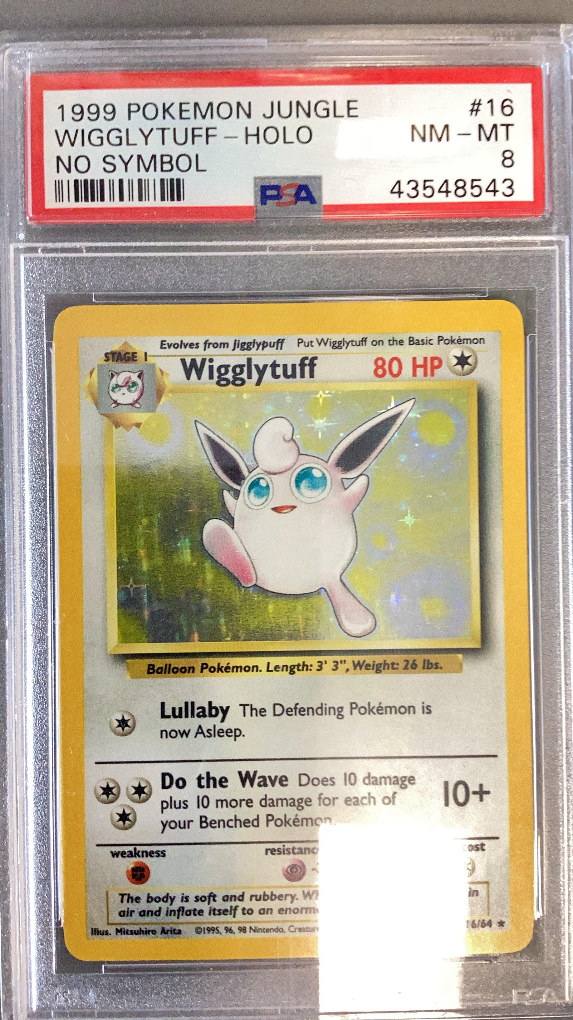 1999 Pokemon Jungle 16 Wigglytuff-holo No Symbol PSA 8 Graded Card