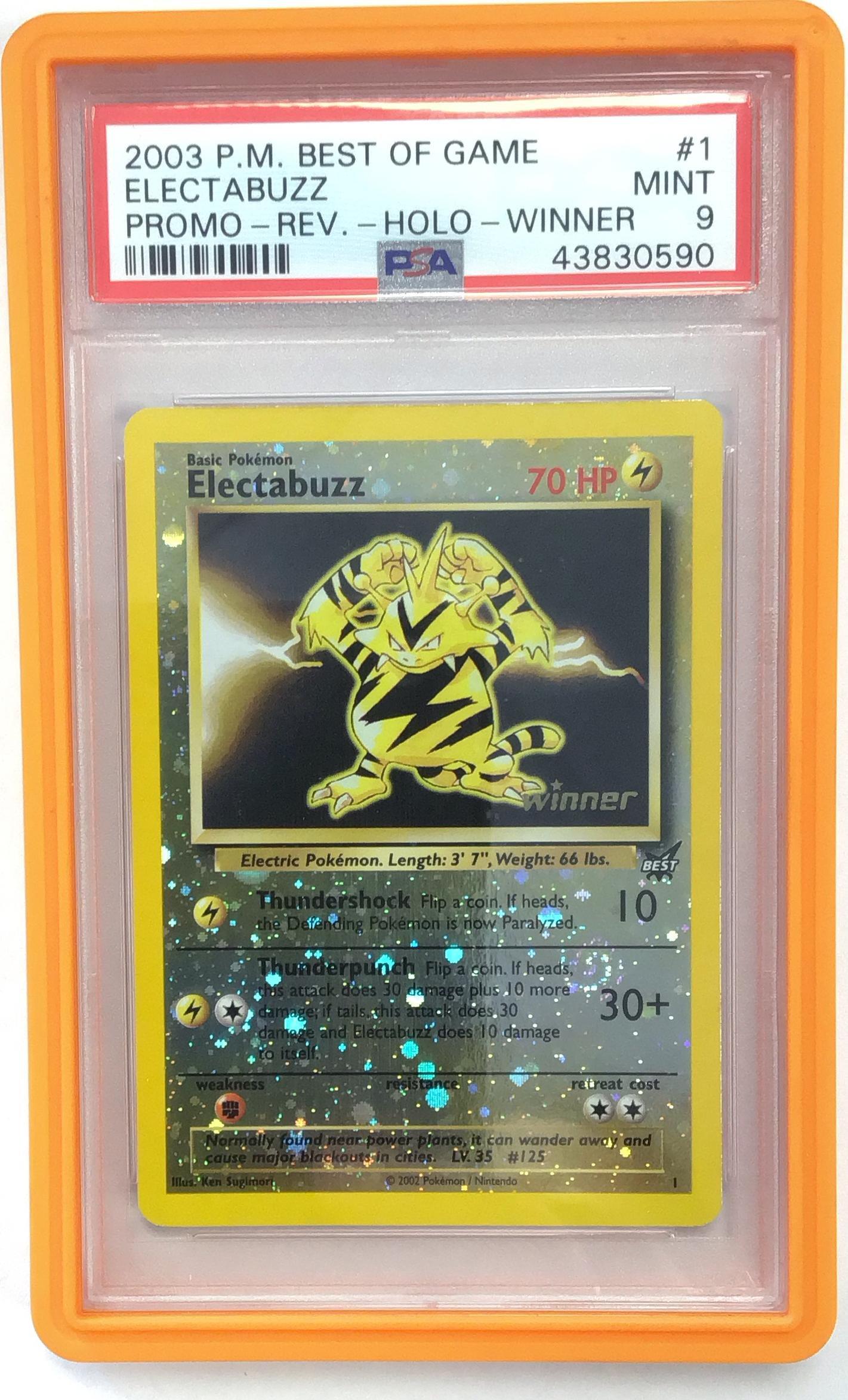 2003 Pokemon Best Of Game Promo 1 Electabuzz-reverse Foil Winner PSA 9