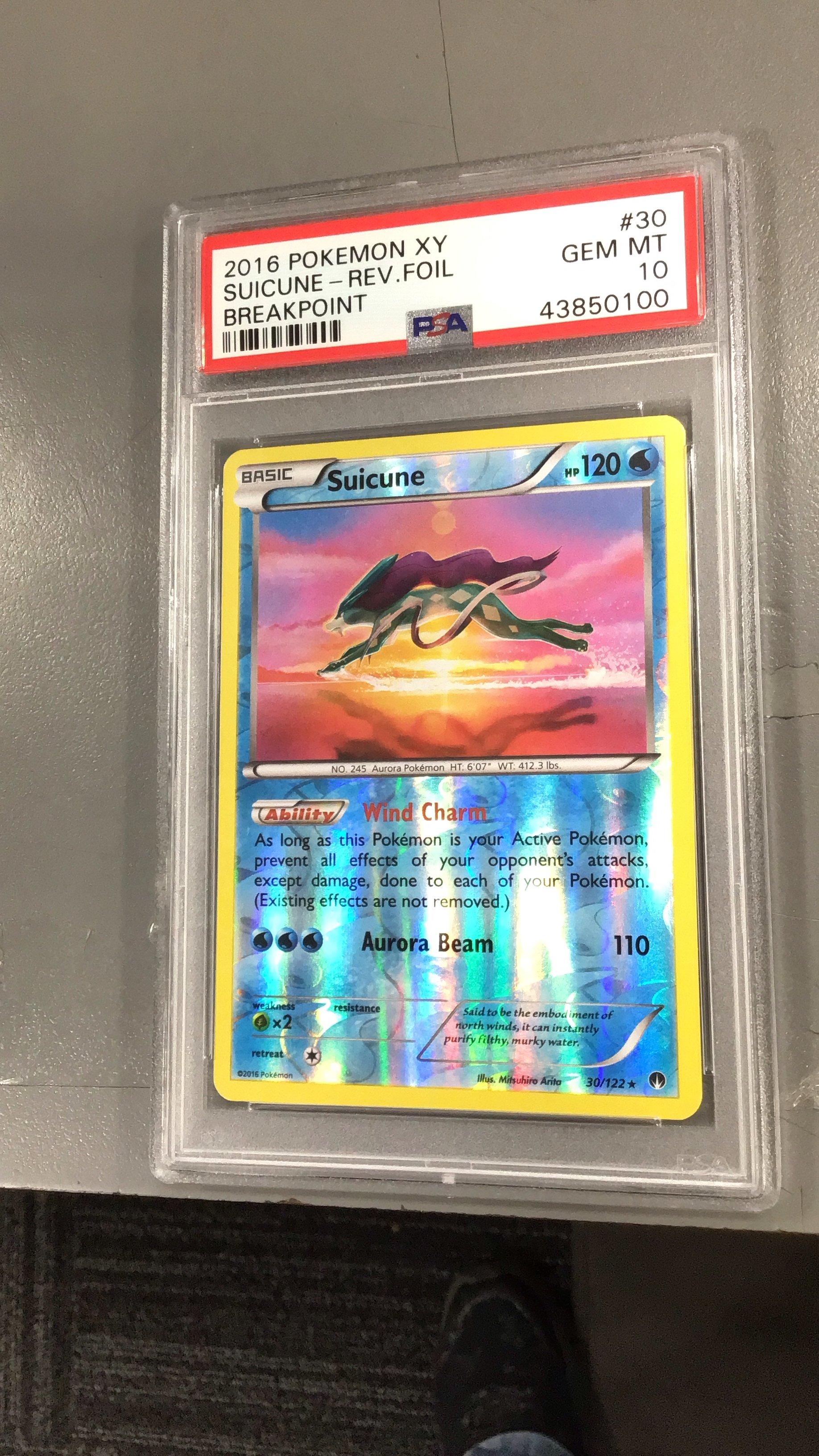 2016 Pokemon Xy Breakpoint 30 Suicune-reverse Foil PSA 10